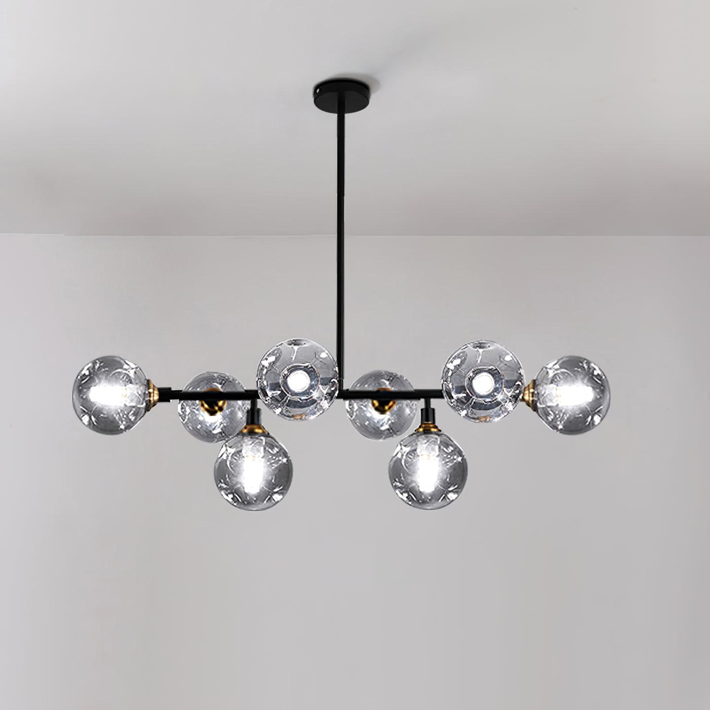 Lustra Chandelier Glass and Metal-Neutral Decor