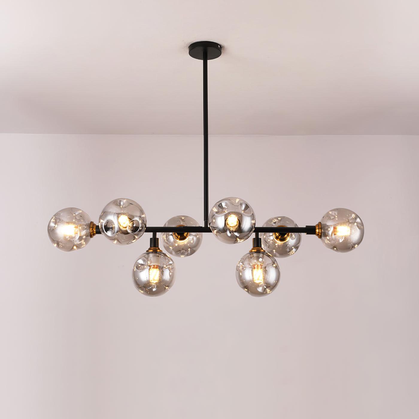 Lustra Chandelier Glass and Metal-Neutral Decor