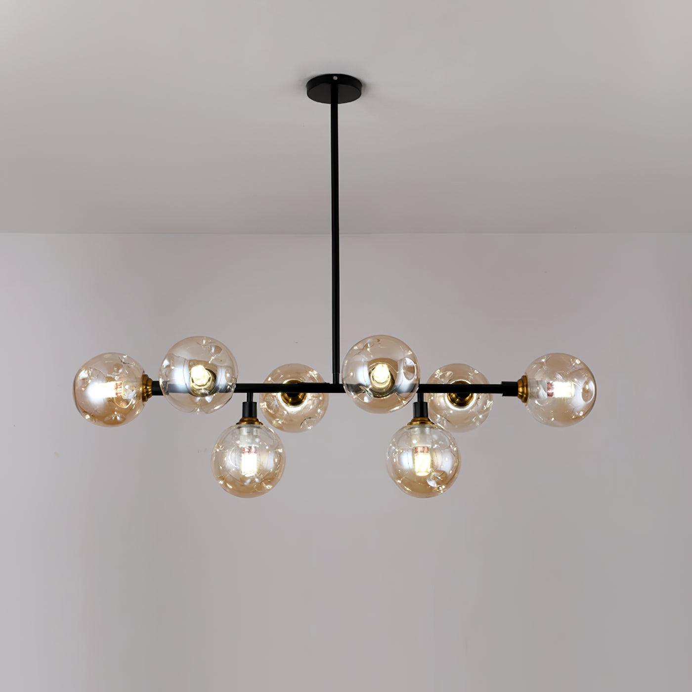 Lustra Chandelier Glass and Metal-Neutral Decor