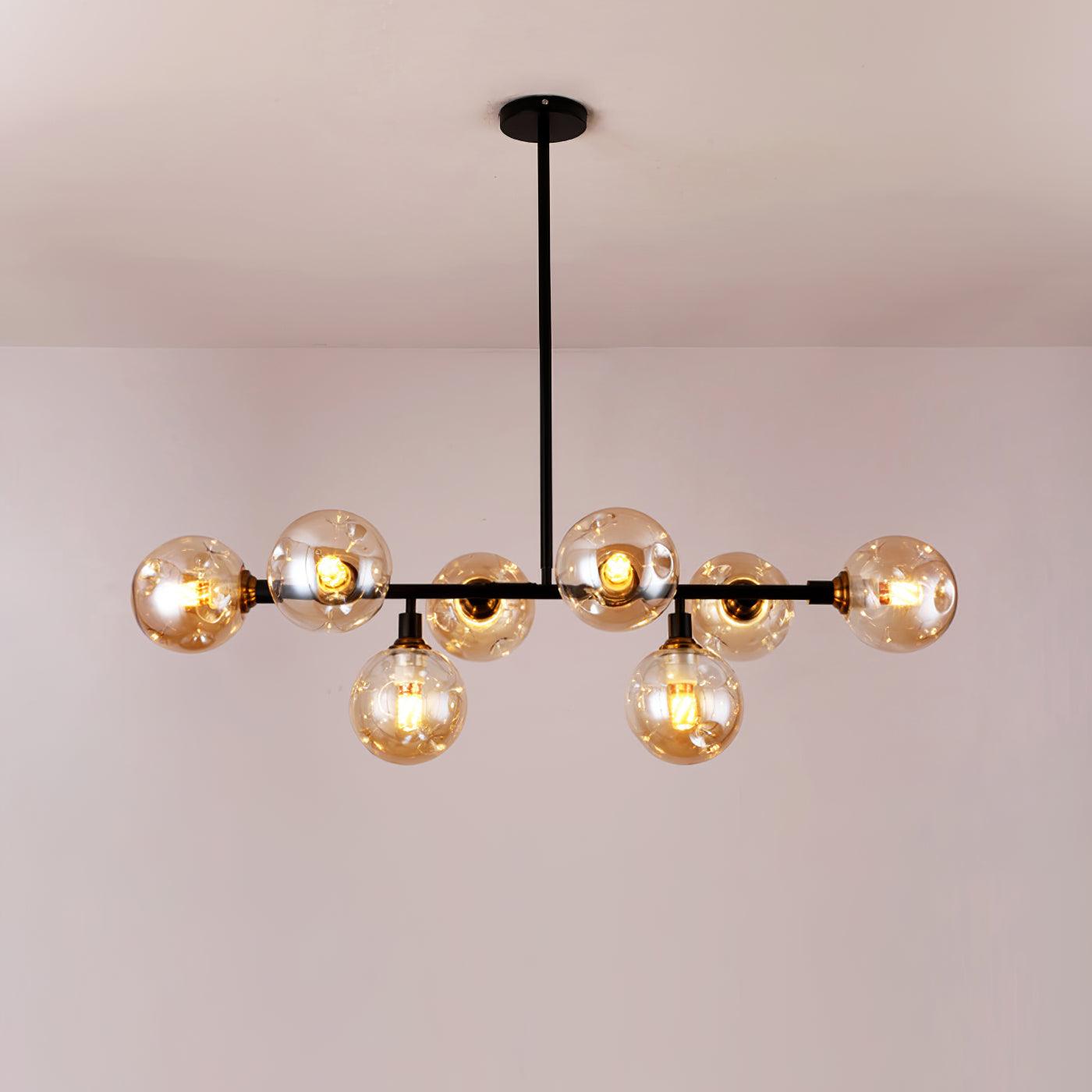 Lustra Chandelier Glass and Metal-Neutral Decor