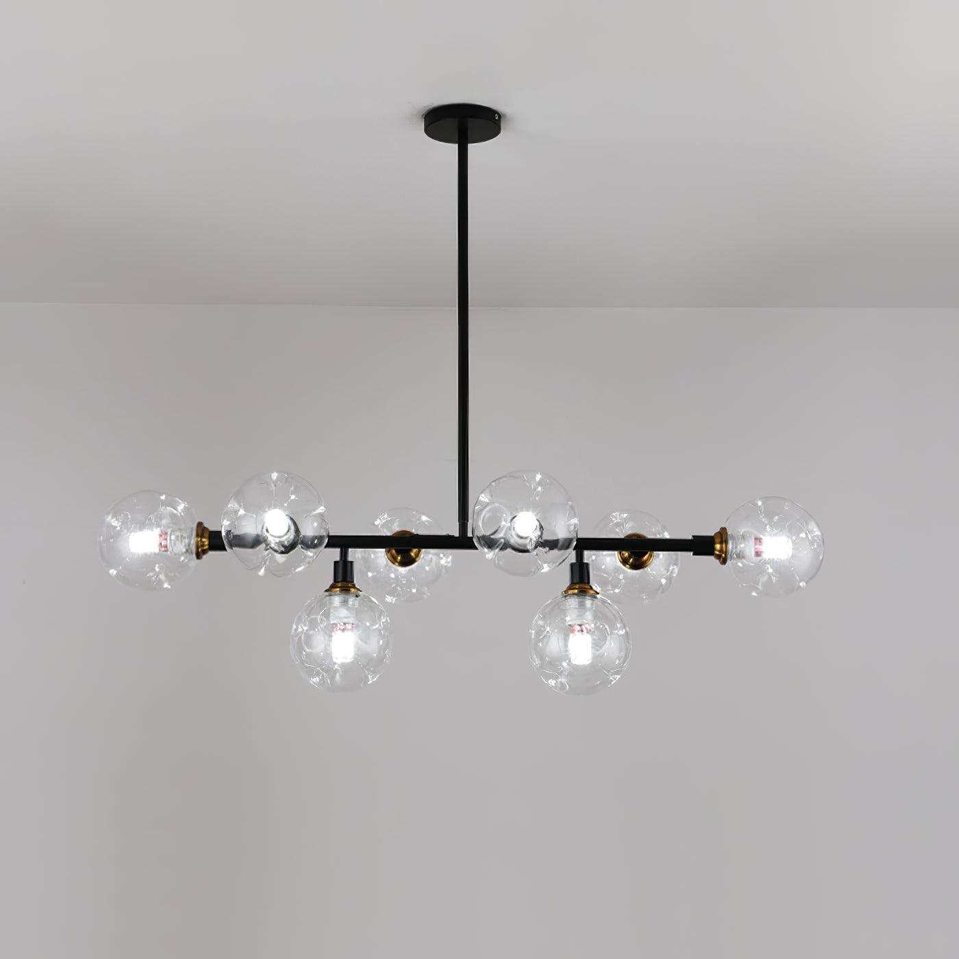Lustra Chandelier Glass and Metal-Neutral Decor