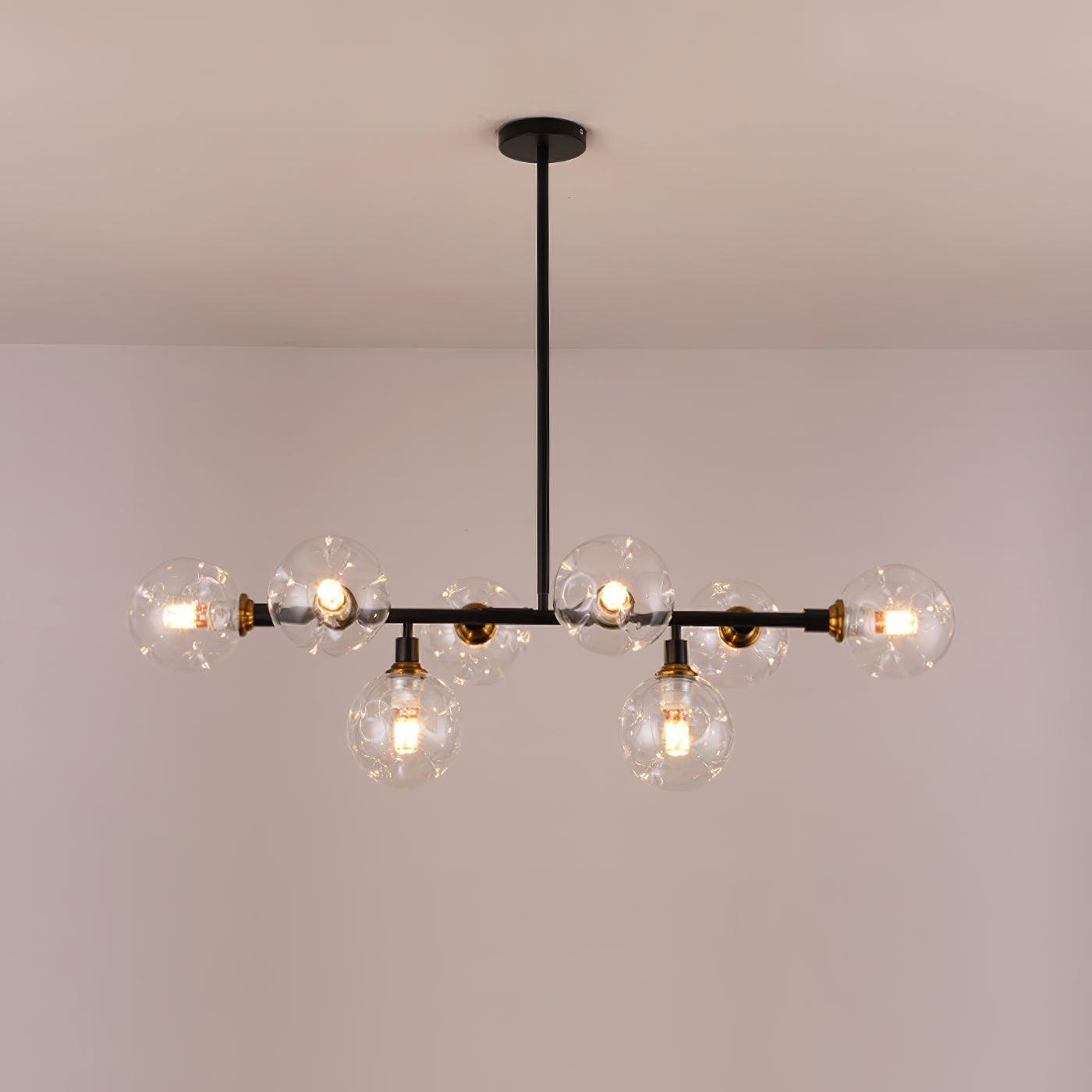 Lustra Chandelier Glass and Metal-Neutral Decor