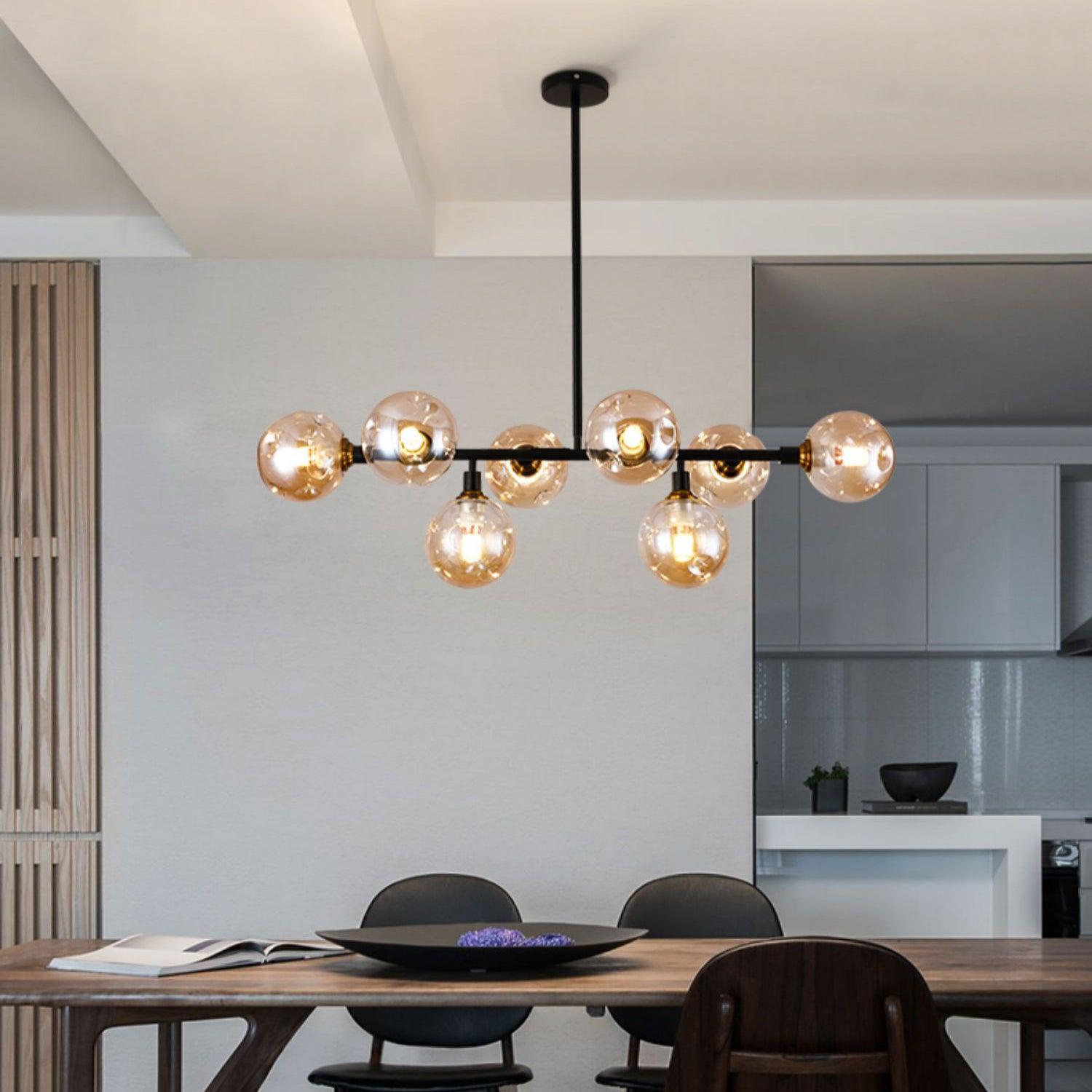 Lustra Chandelier Glass and Metal-Neutral Decor