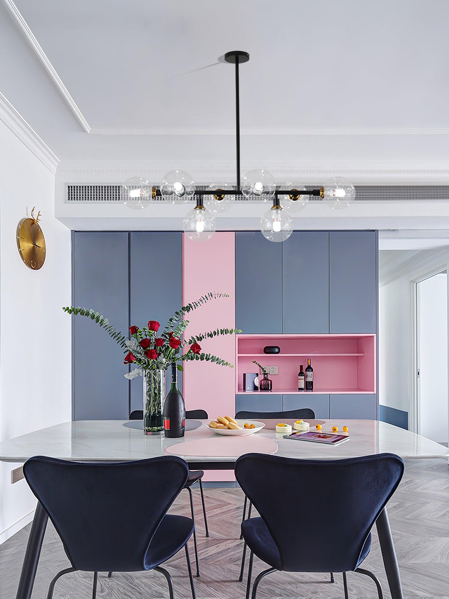 Lustra Chandelier Glass and Metal-Neutral Decor