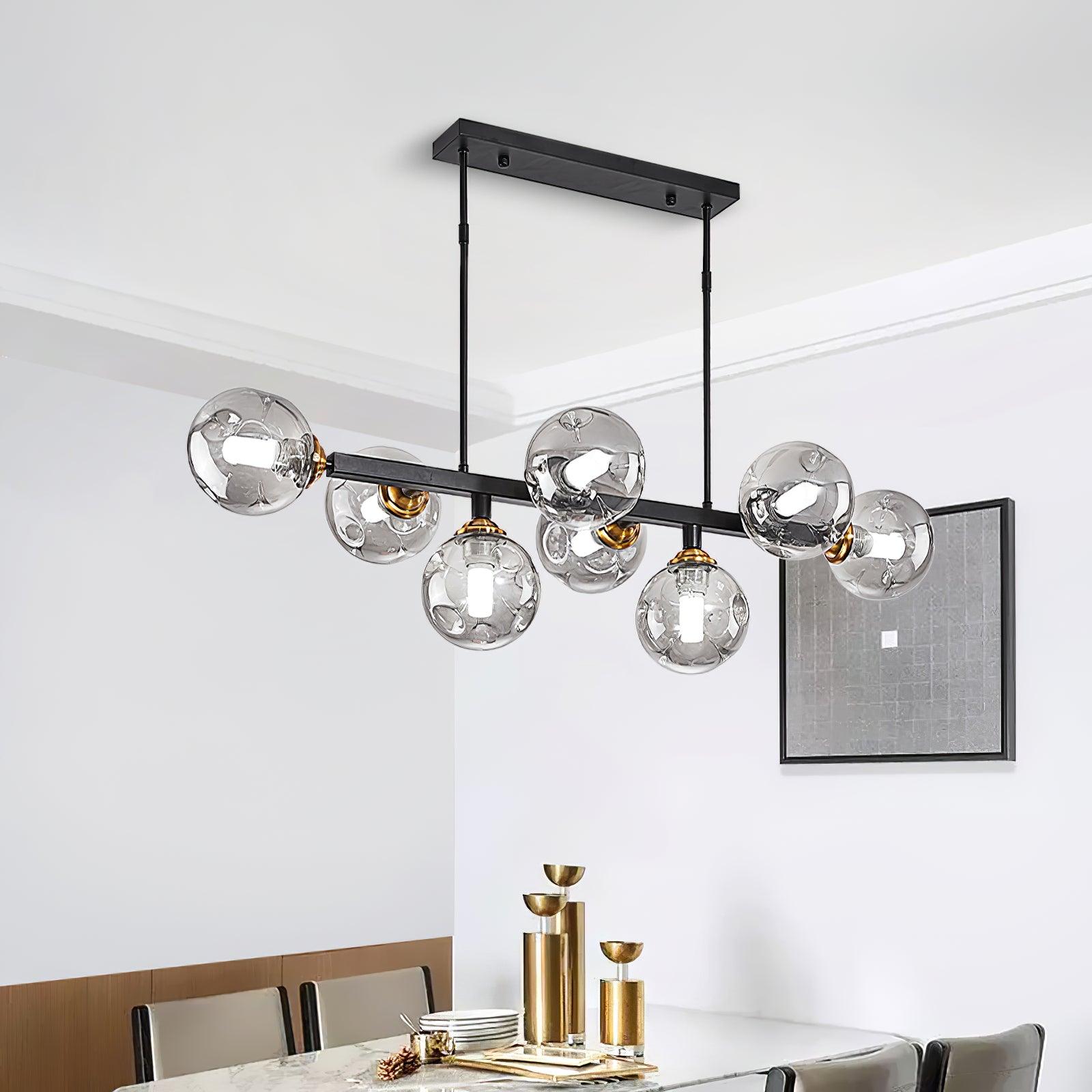 Lustra Chandelier Glass and Metal-Neutral Decor