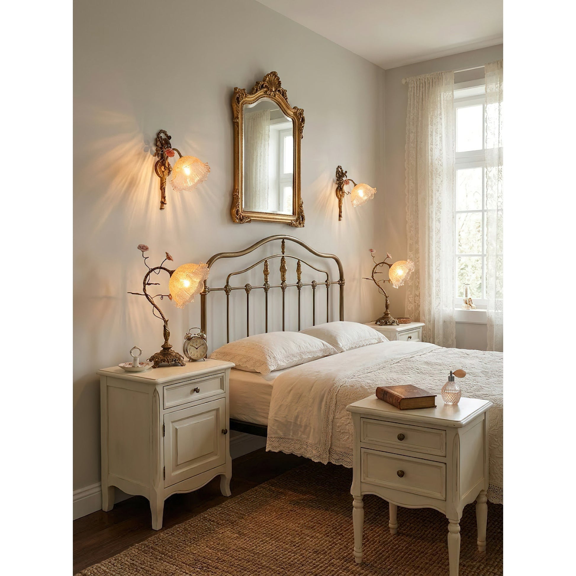 Top-down view of the Primavera Flowers Table Lamp.