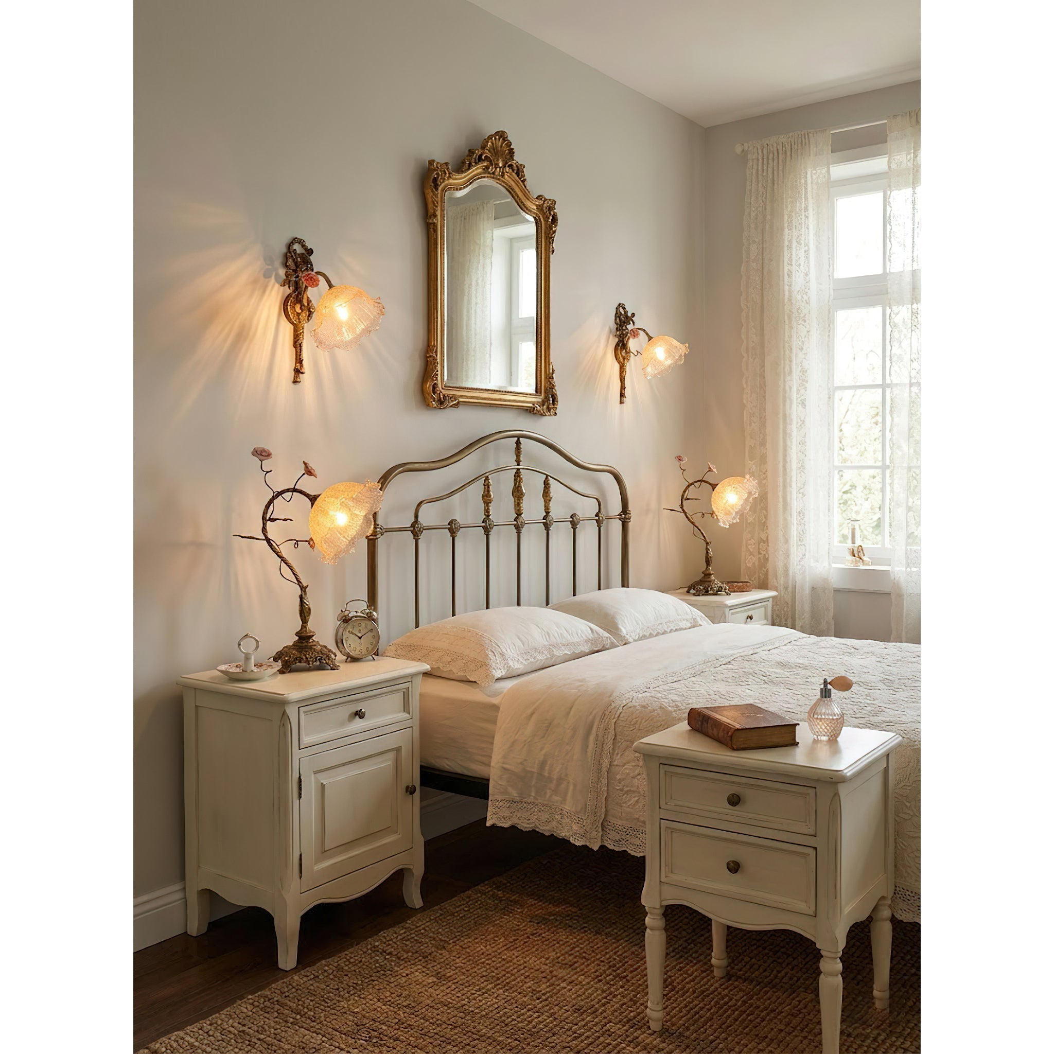 Top-down view of the Primavera Flowers Table Lamp.