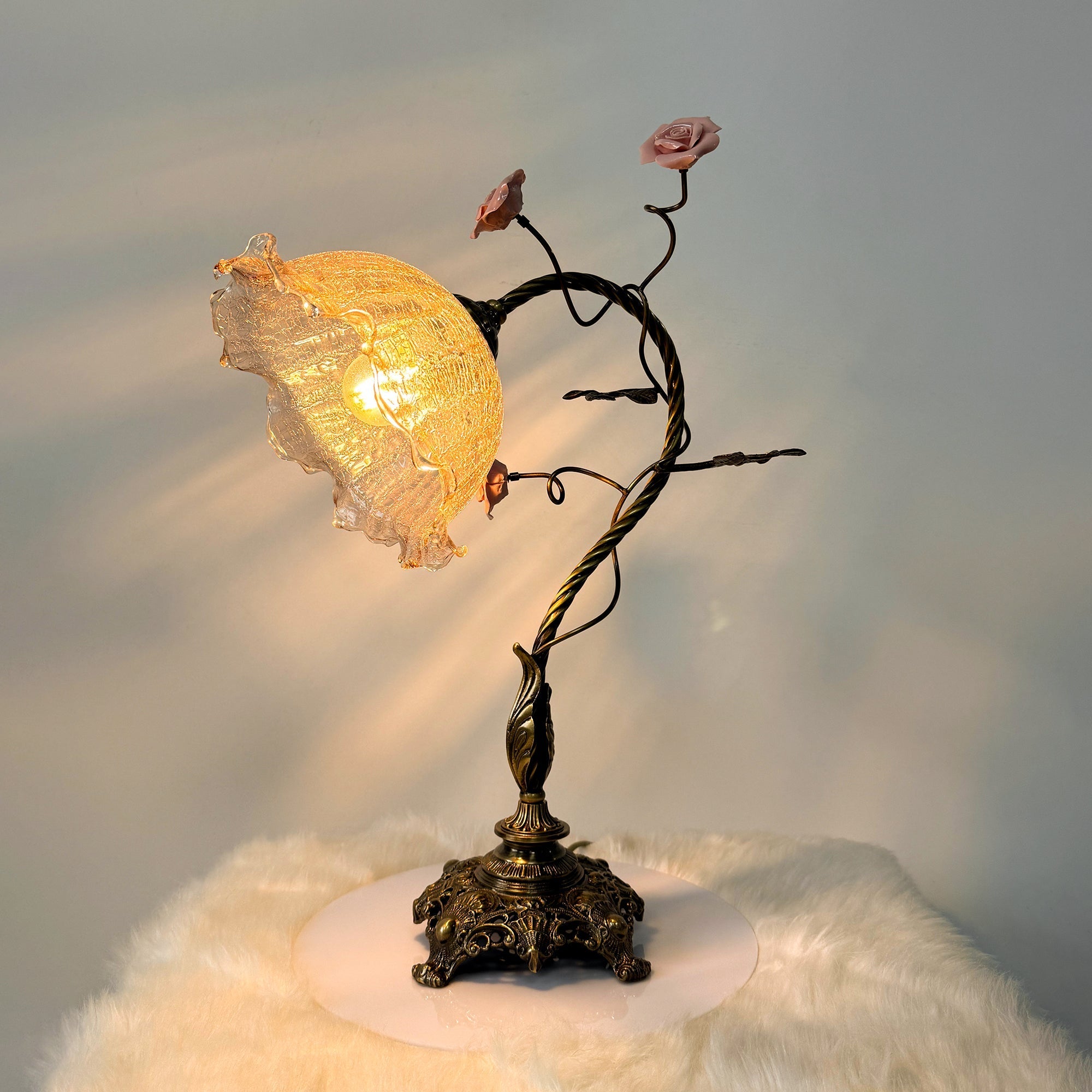 Full view of the Primavera Flowers Table Lamp against a neutral background.
