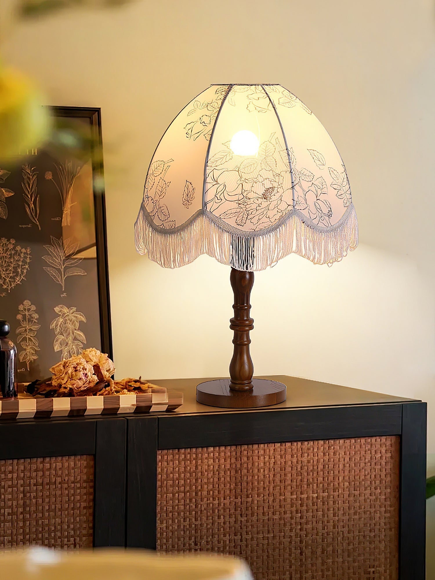 Orlyn Wood Fabric Elegant Table Lamp-Neutral Decor