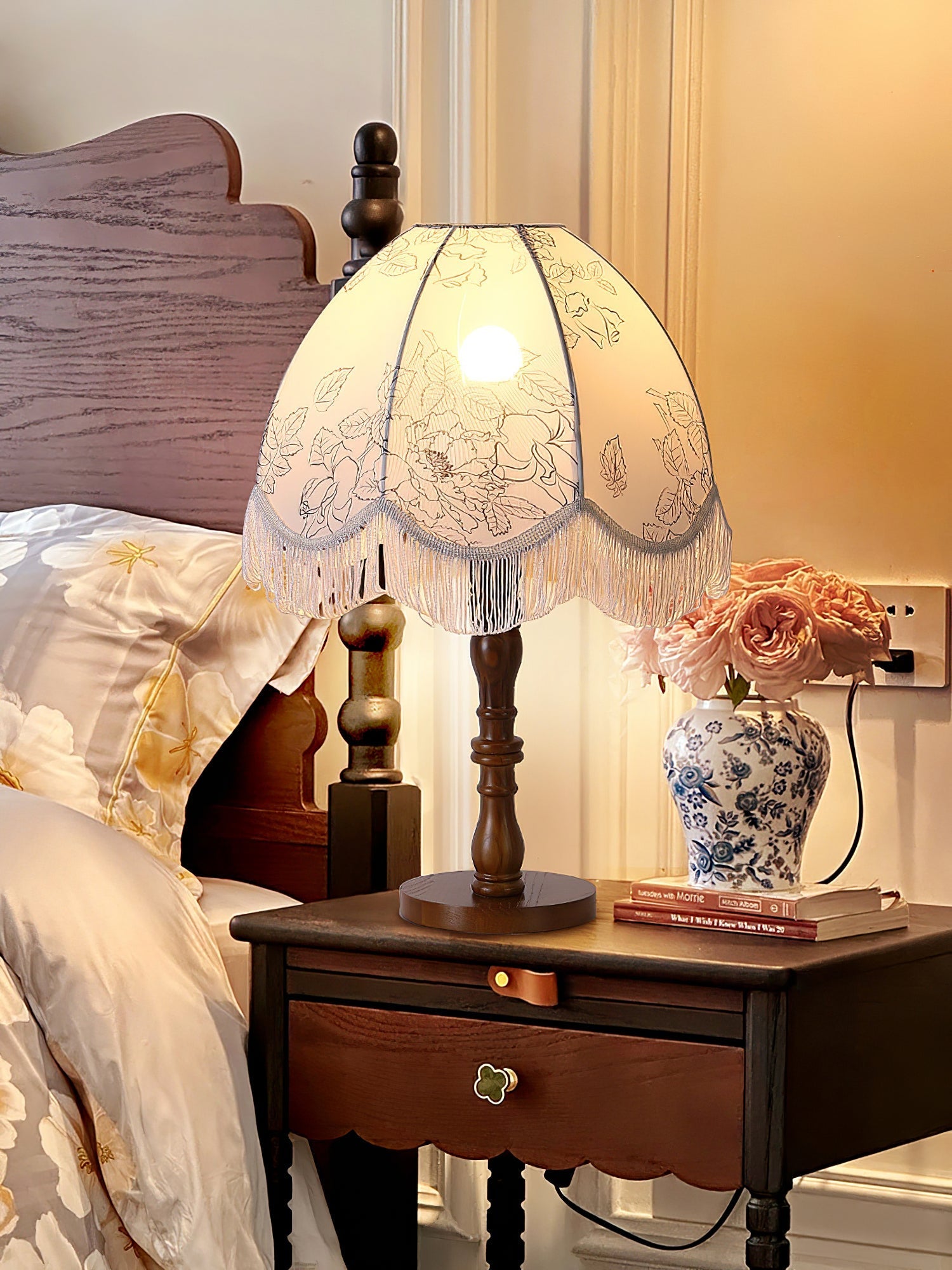 Orlyn Wood Fabric Elegant Table Lamp-Neutral Decor
