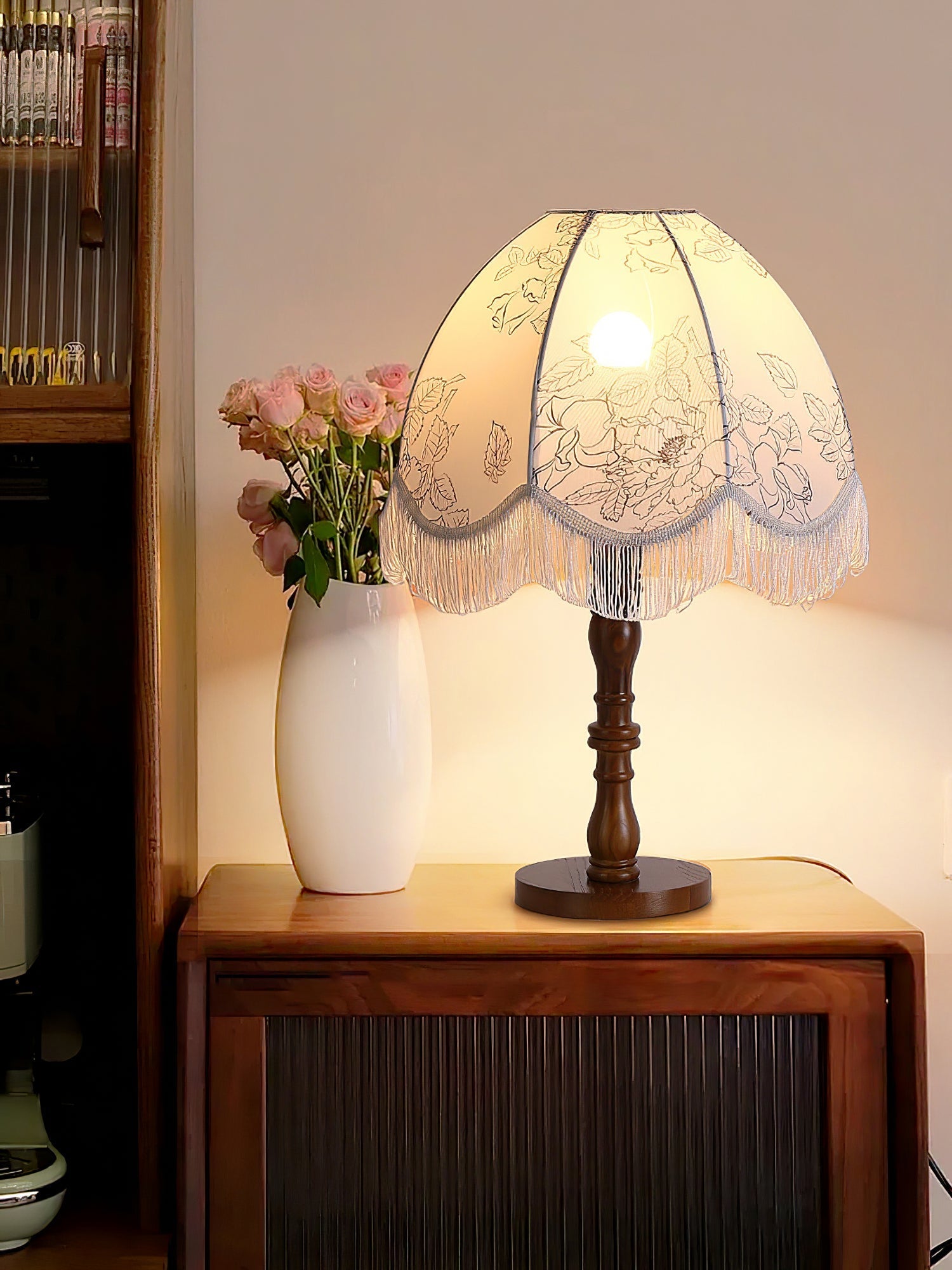 Orlyn Wood Fabric Elegant Table Lamp-Neutral Decor