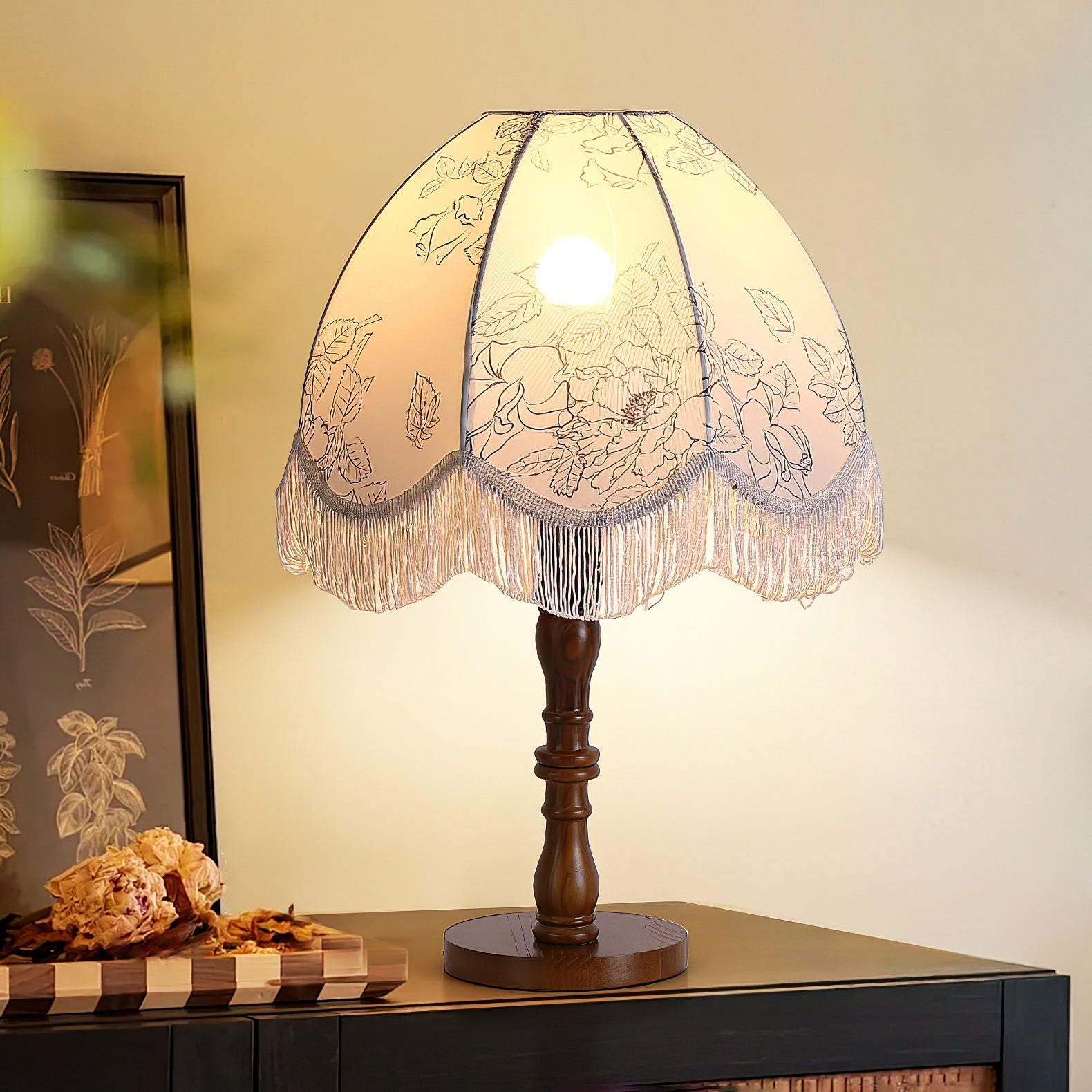 Orlyn Wood Fabric Elegant Table Lamp-Neutral Decor