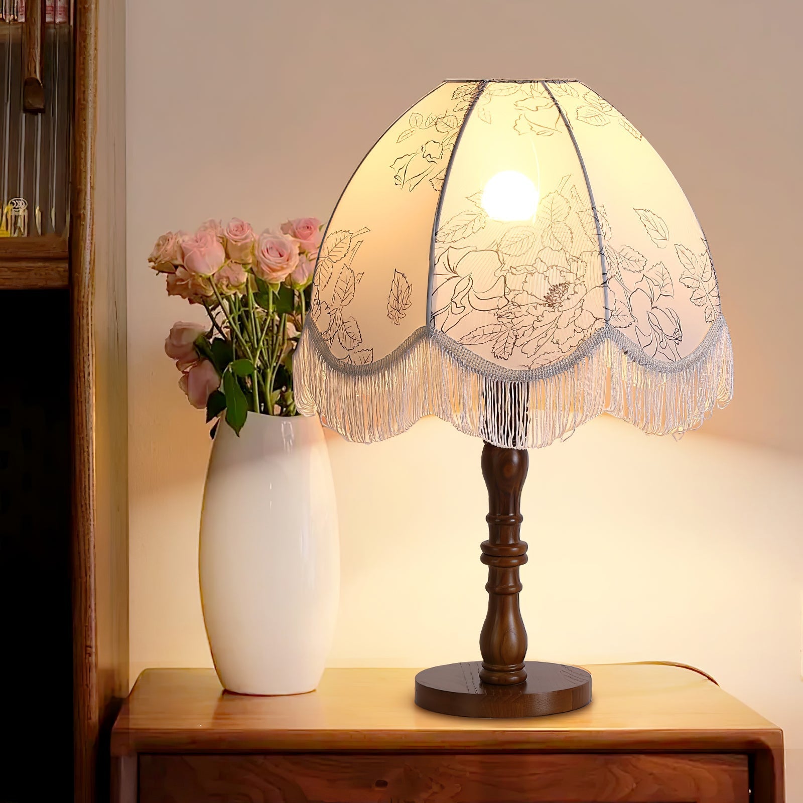 Orlyn Wood Fabric Elegant Table Lamp-Neutral Decor