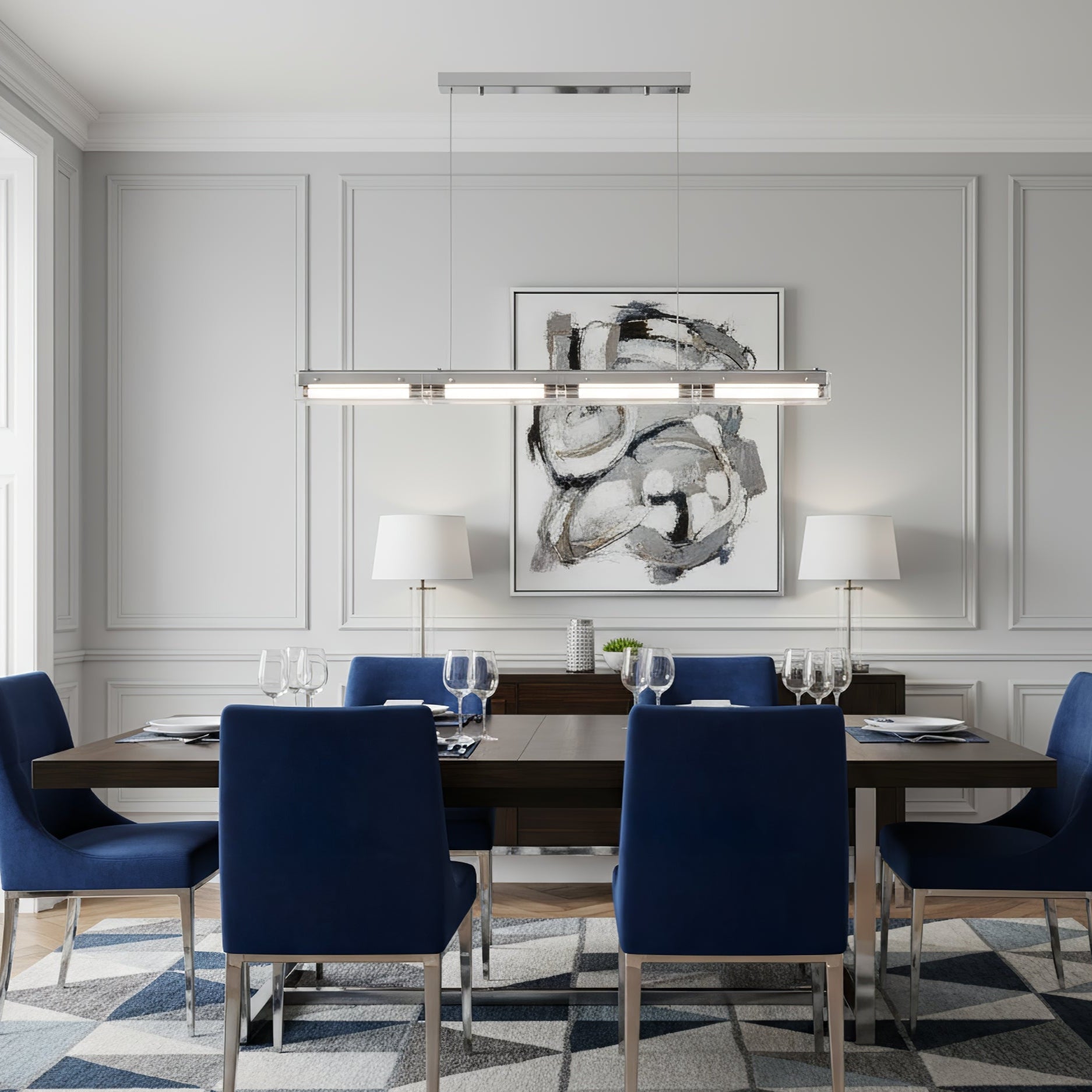 Prism Line Linear Pendant Lamp-Neutral Decor