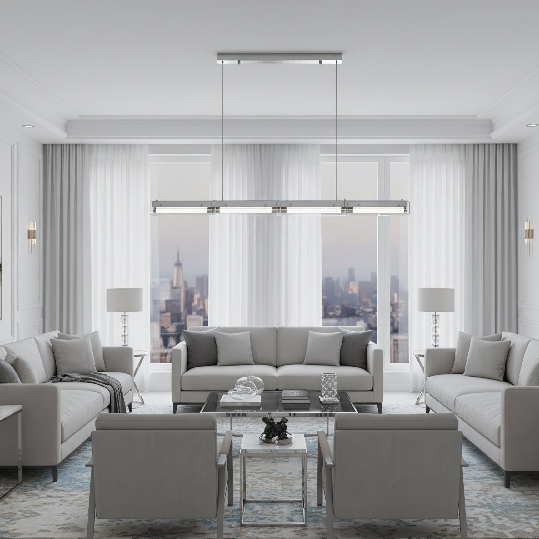 Prism Line Linear Pendant Lamp-Neutral Decor
