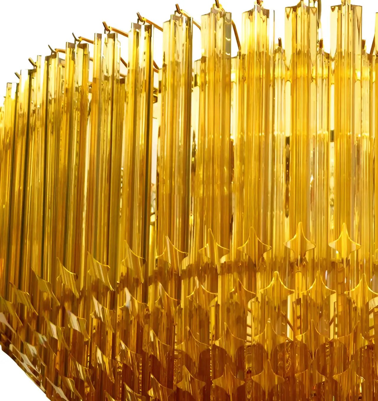 Aurora Chandelier Amber Murano Glass Prism Grand Art-Neutral Decor