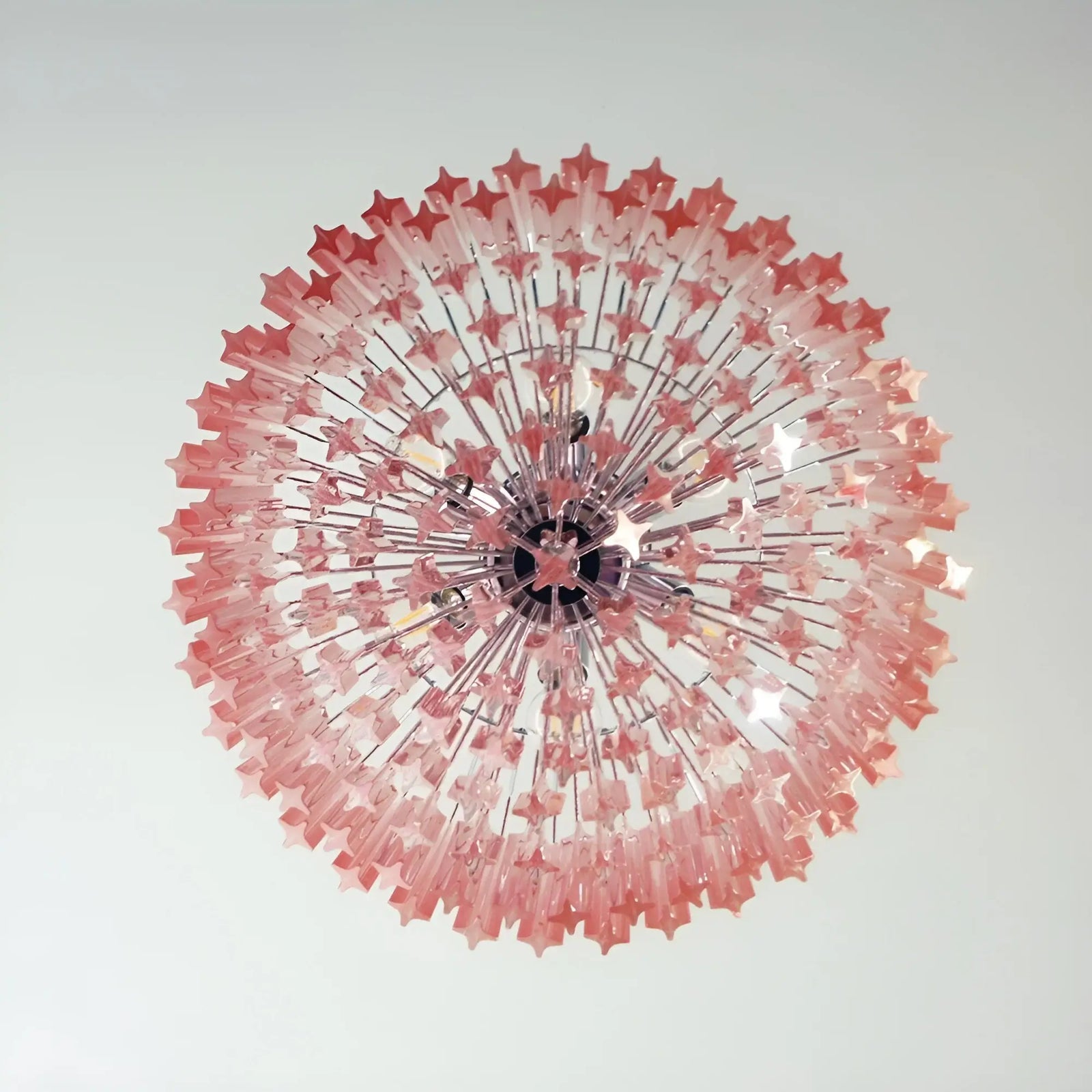 Aurora Chandelier Pink Glass Prisms Geometric-Neutral Decor