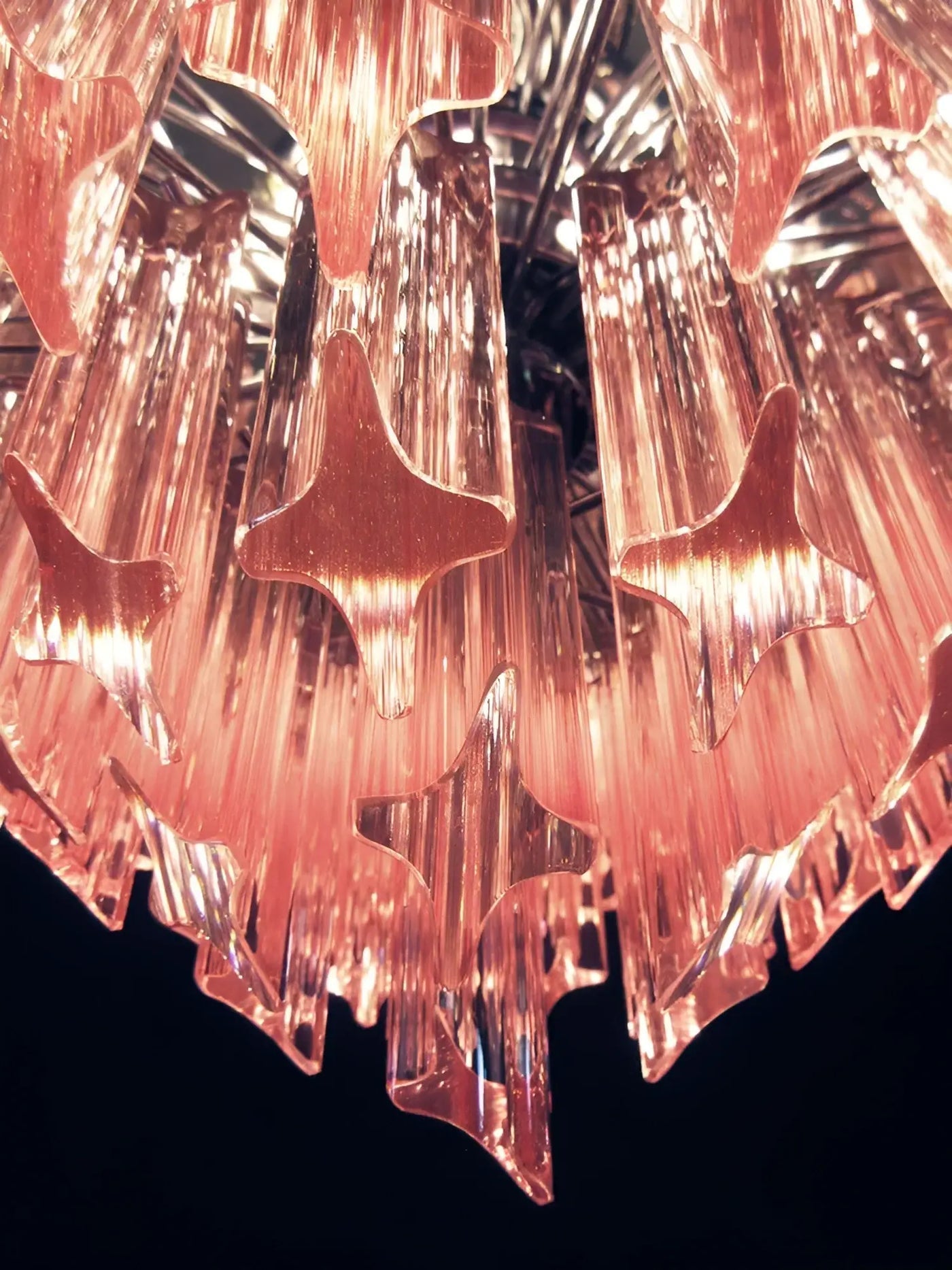 Aurora Chandelier Pink Glass Prisms Geometric-Neutral Decor
