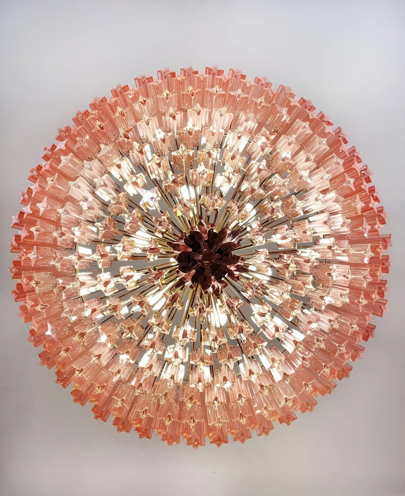 Aurora Chandelier Pink Glass Prisms Geometric-Neutral Decor