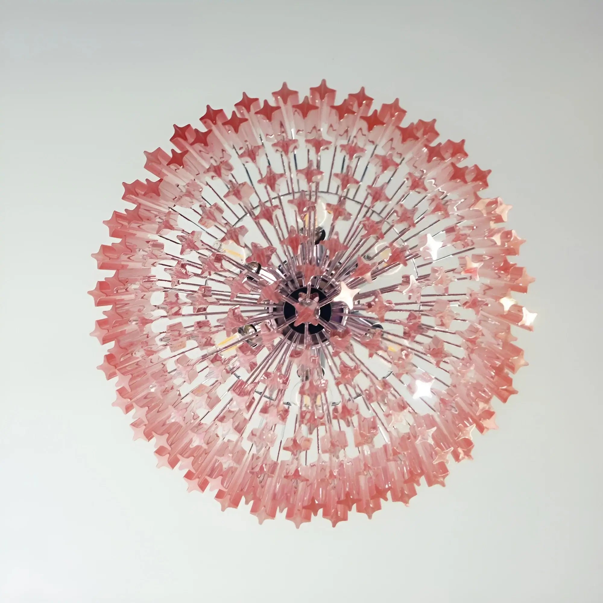 Aurora Chandelier Pink Glass Prisms Geometric-Neutral Decor