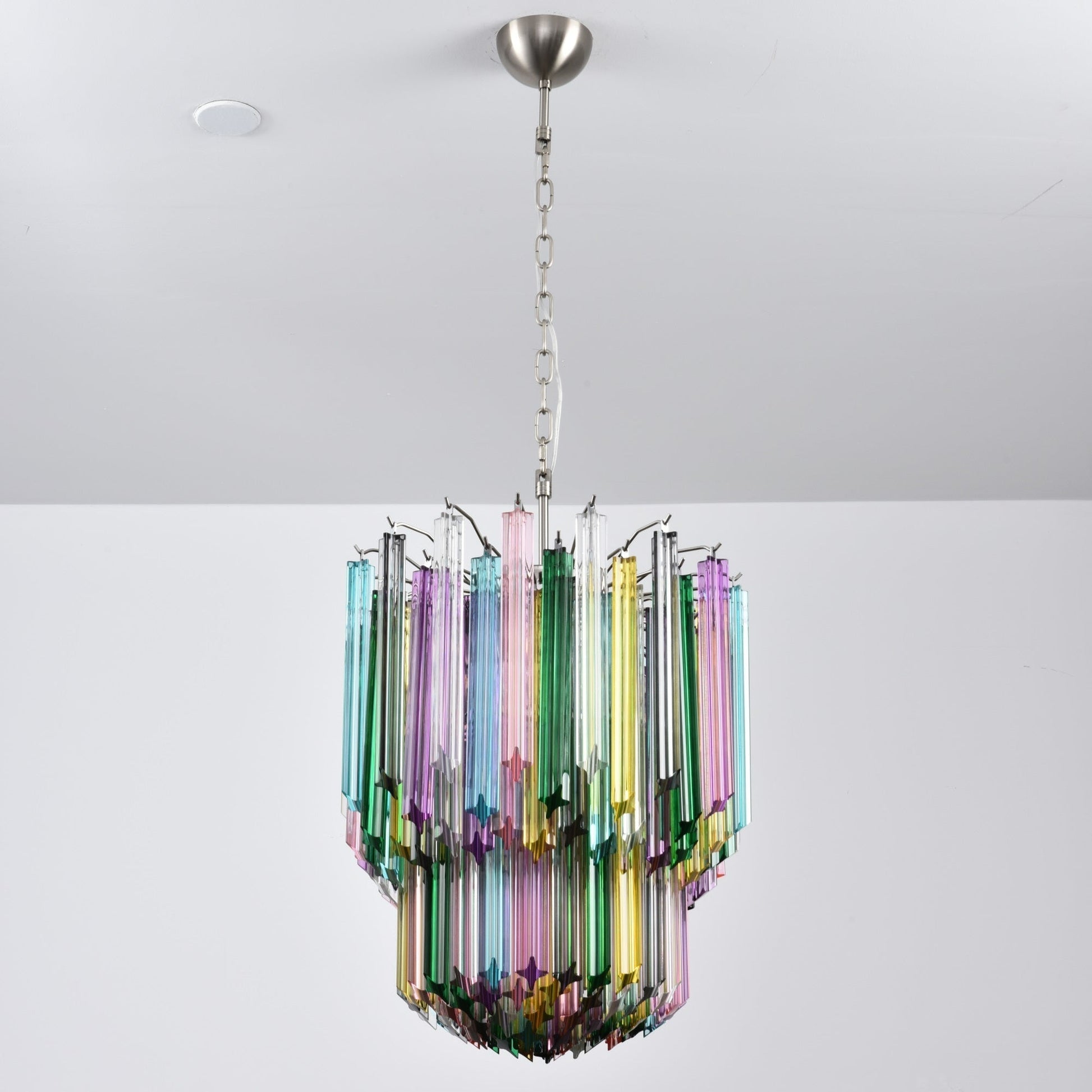 Aurora Chandelier Murano Glass Colorful Prism-Neutral Decor