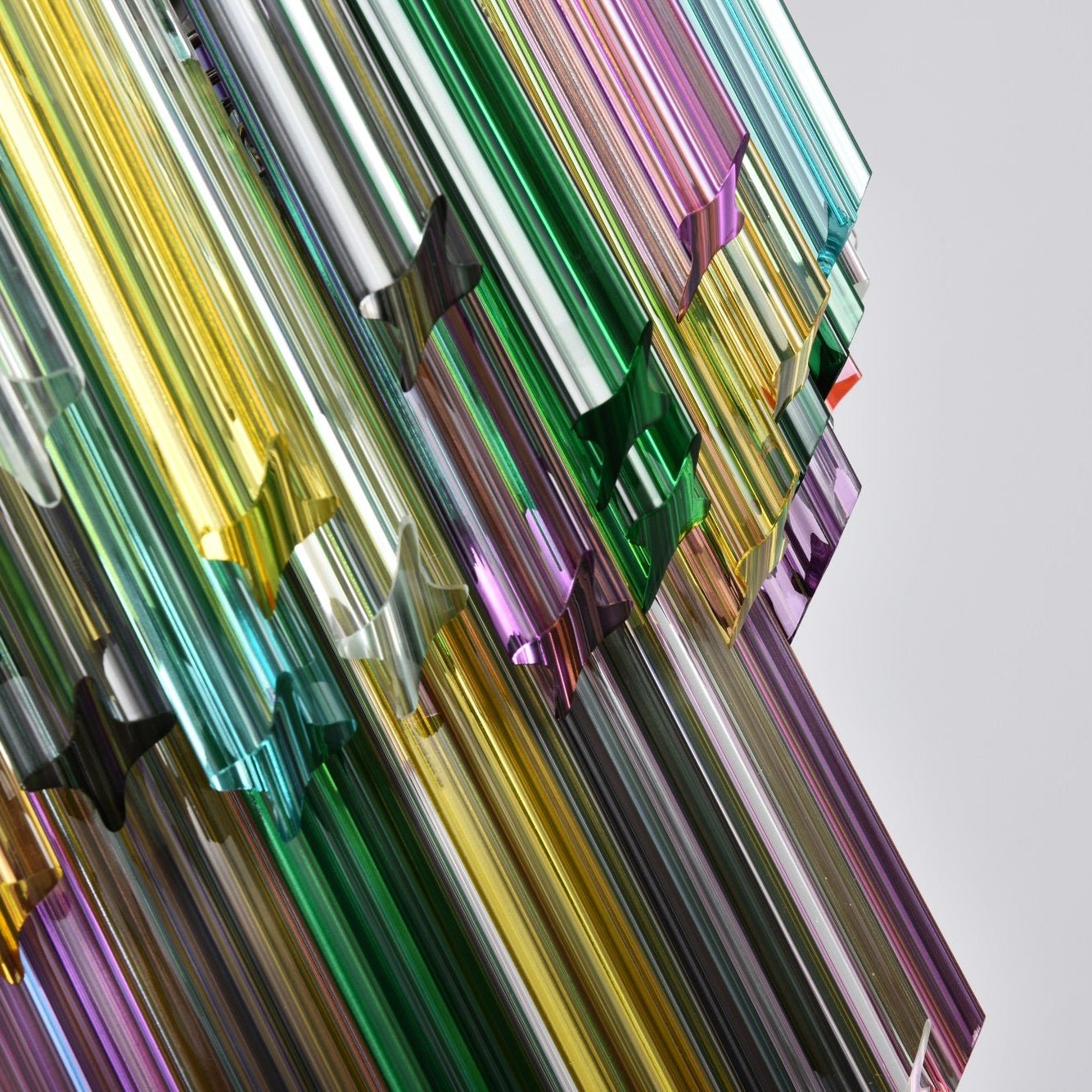 Aurora Chandelier Murano Glass Colorful Prism-Neutral Decor