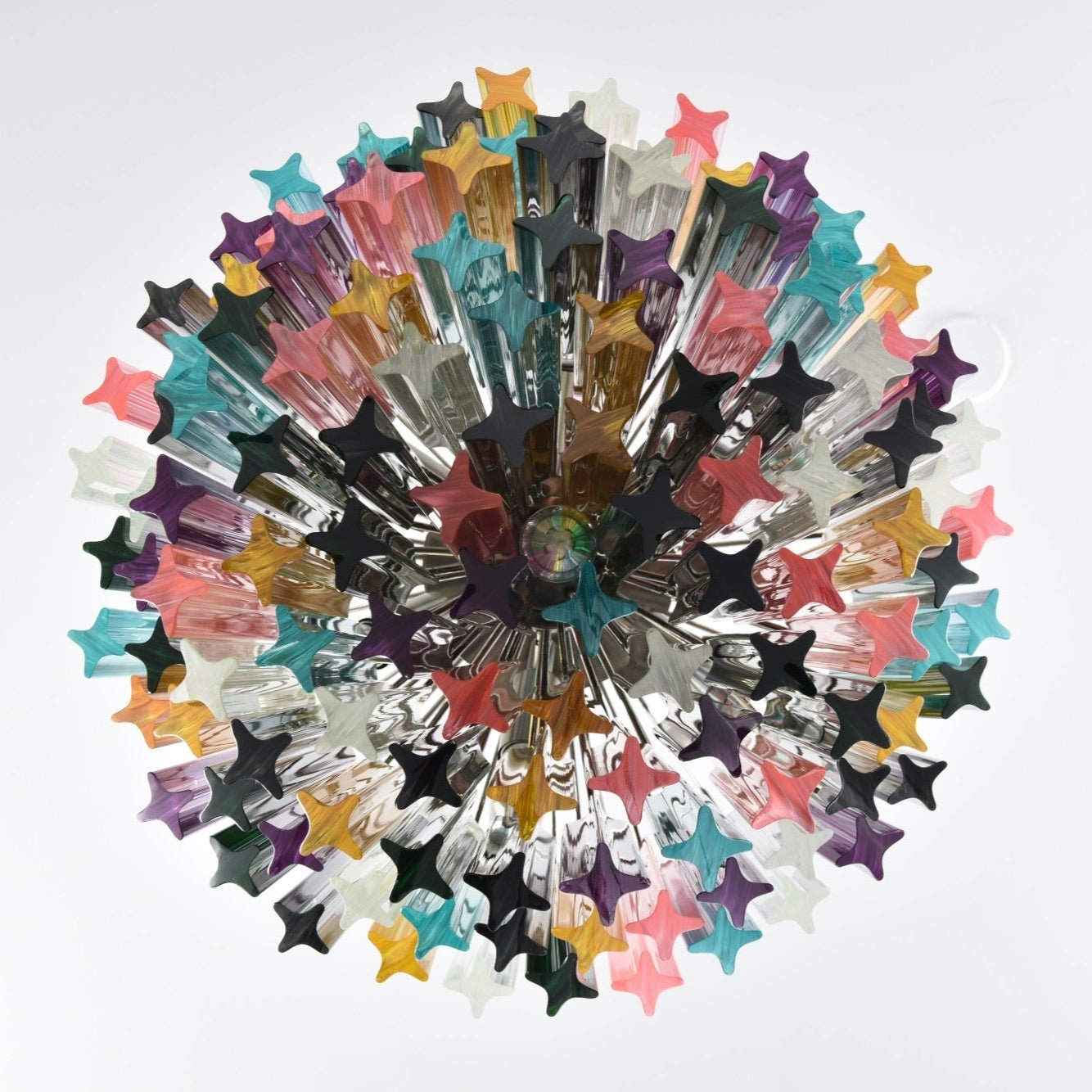 Aurora Chandelier Murano Glass Colorful Prism-Neutral Decor