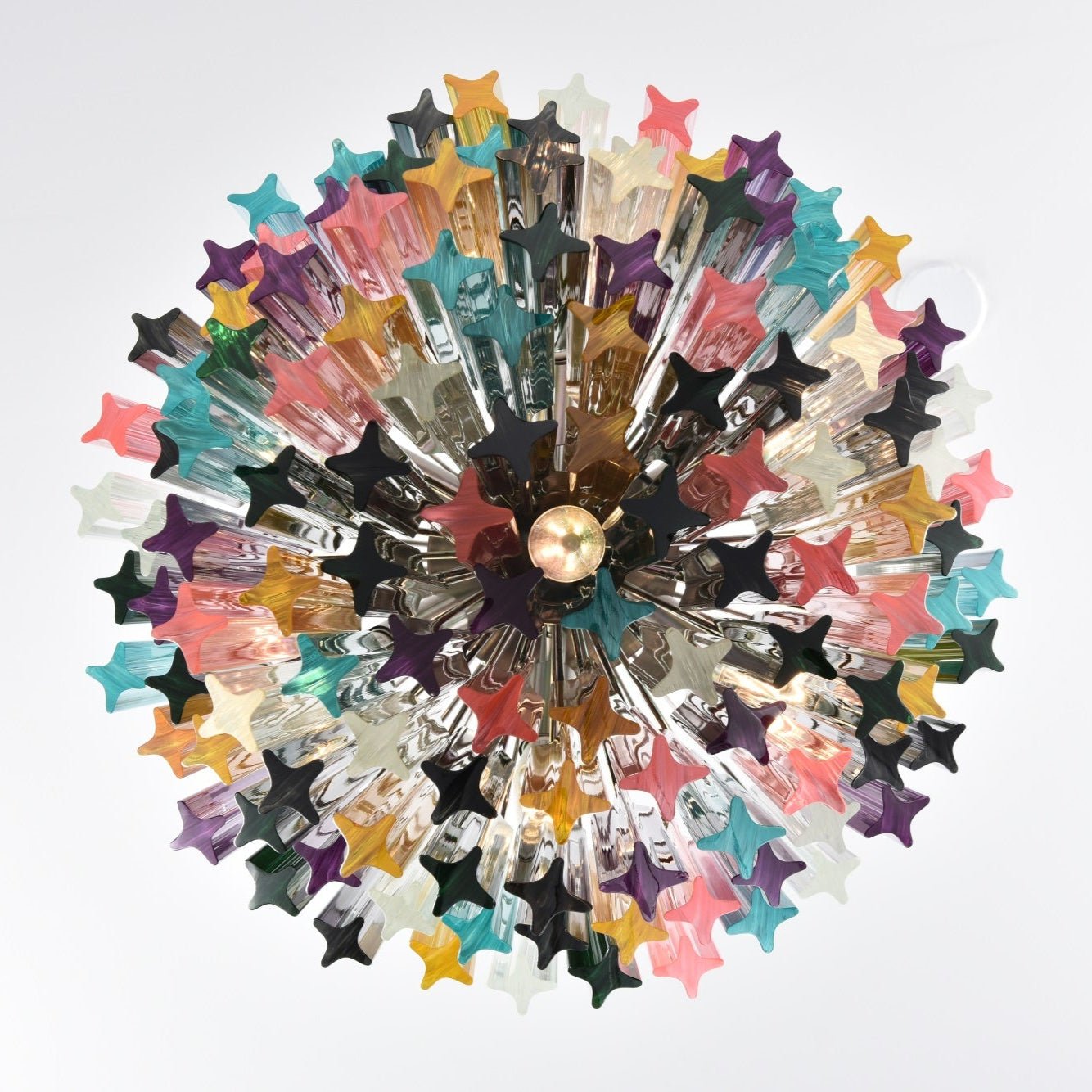 Aurora Chandelier Murano Glass Colorful Prism-Neutral Decor