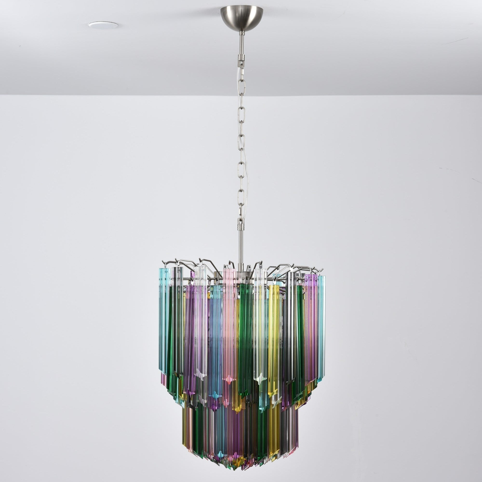 Aurora Chandelier Murano Glass Colorful Prism-Neutral Decor