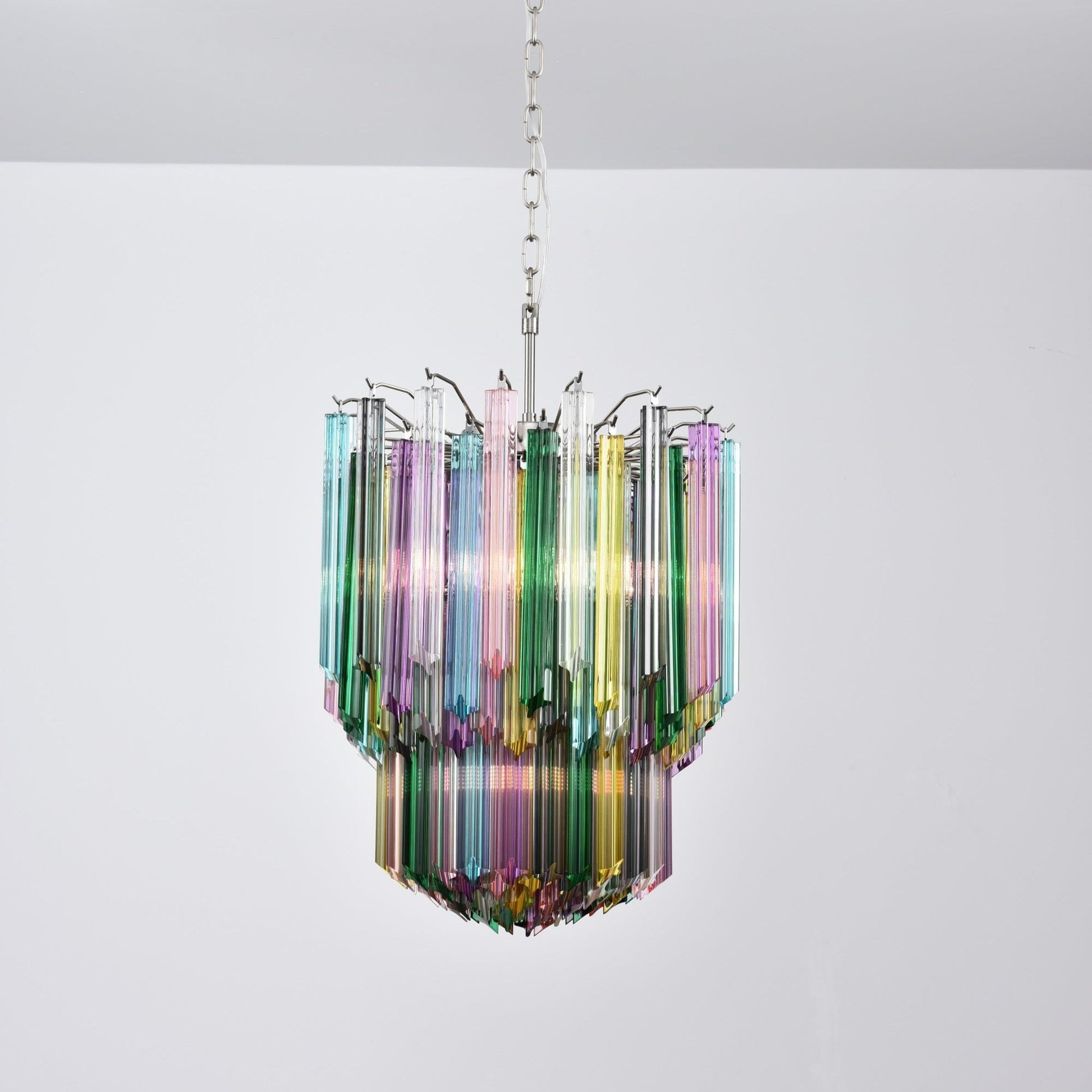 Aurora Chandelier Murano Glass Colorful Prism-Neutral Decor