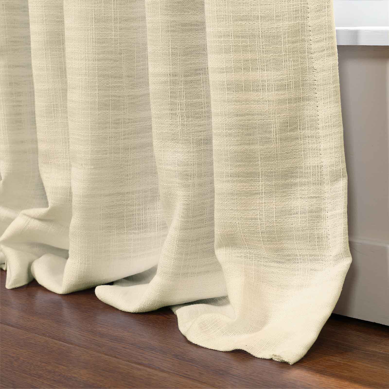 Kelly Flax Linen Curtains & Drapes Pleated-Neutral Decor