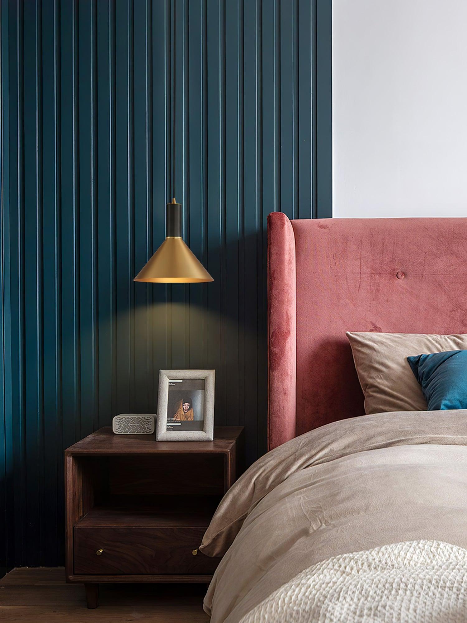 Orion Brass Cone Pendant Lamp-Neutral Decor