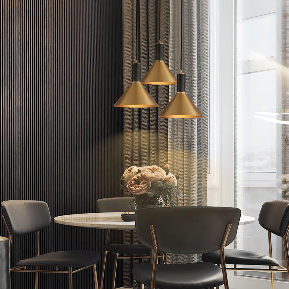 Orion Brass Cone Pendant Lamp-Neutral Decor