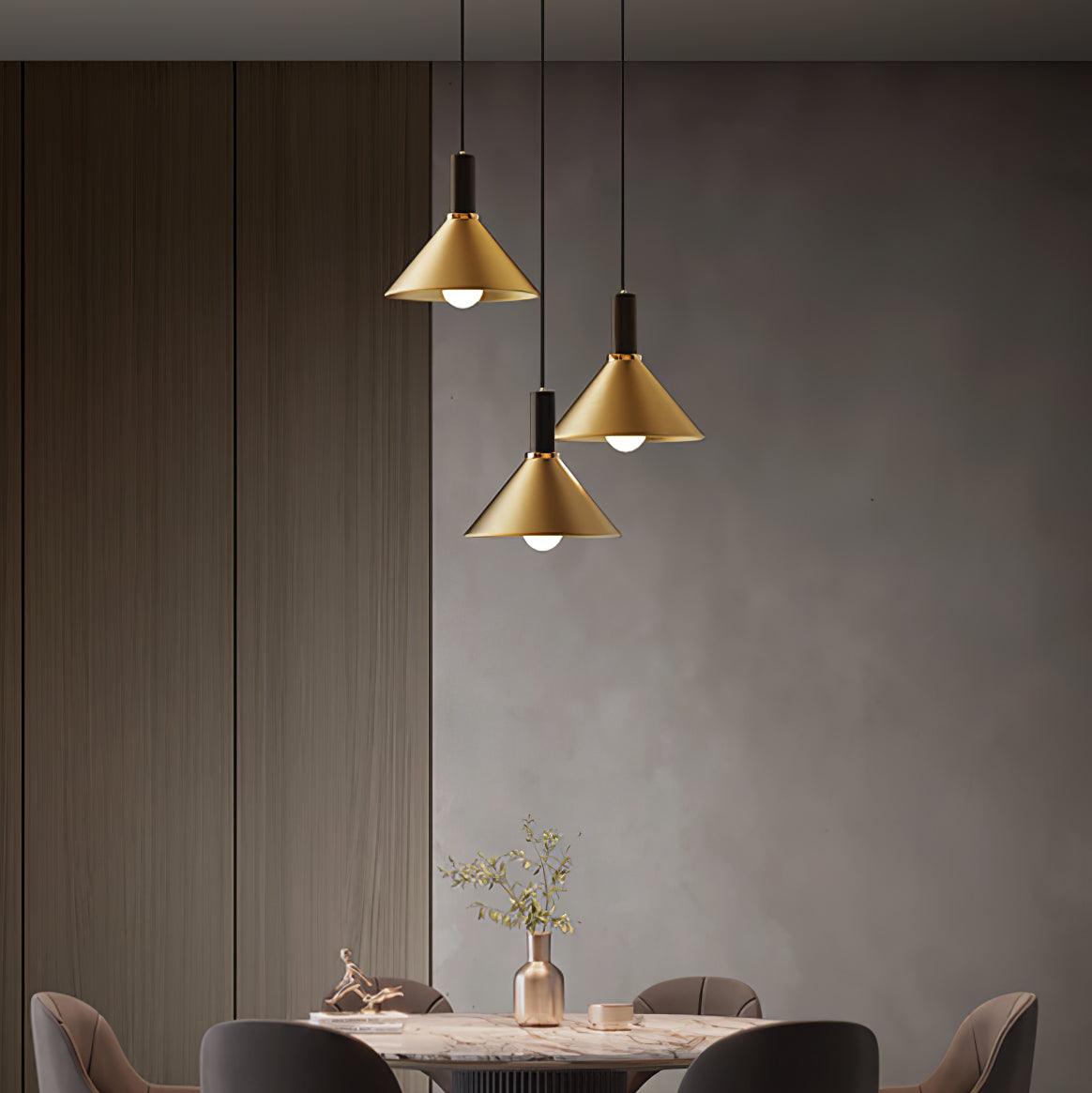 Orion Brass Cone Pendant Lamp-Neutral Decor