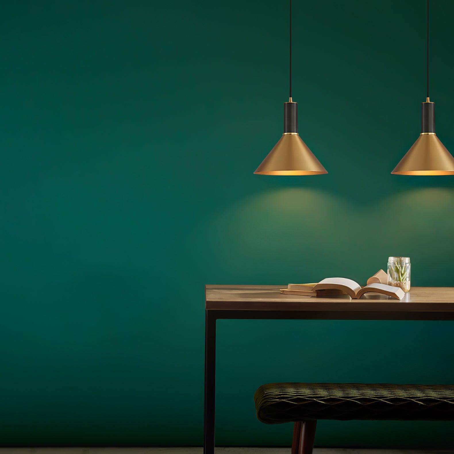 Orion Brass Cone Pendant Lamp-Neutral Decor