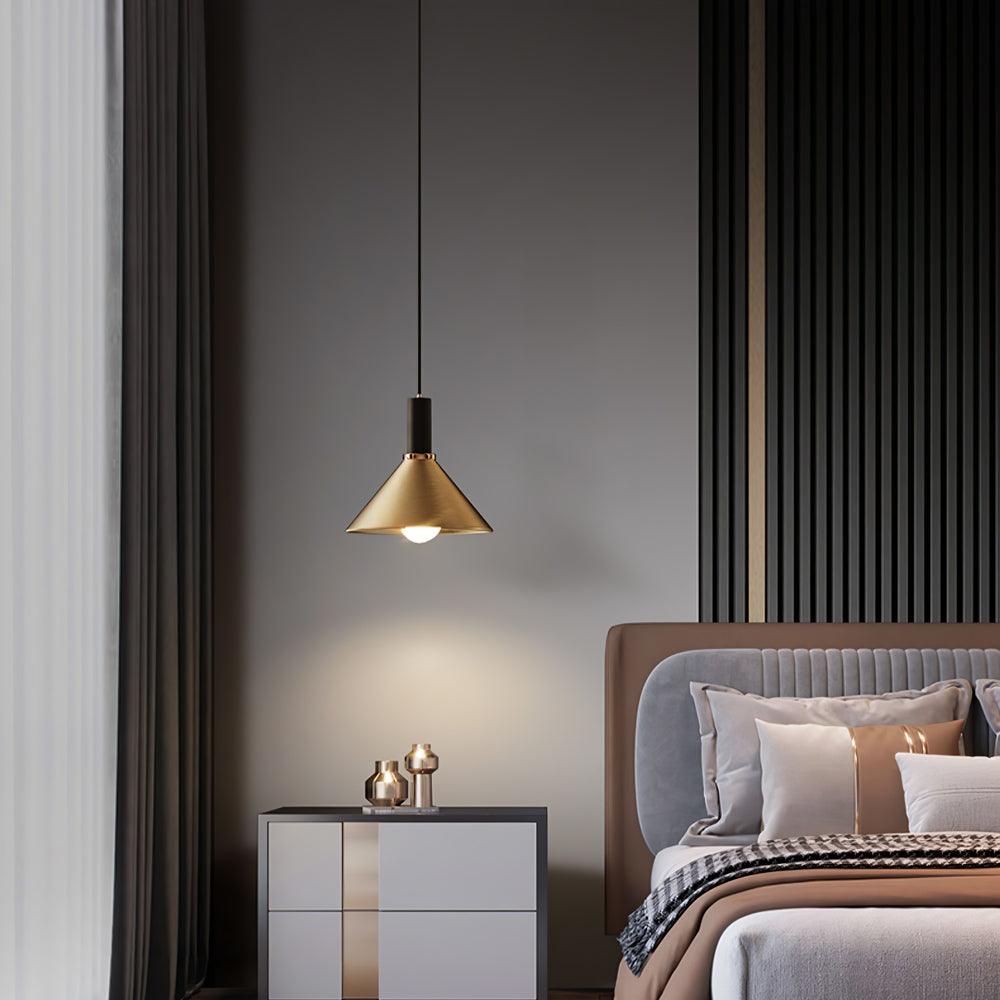 Orion Brass Cone Pendant Lamp-Neutral Decor