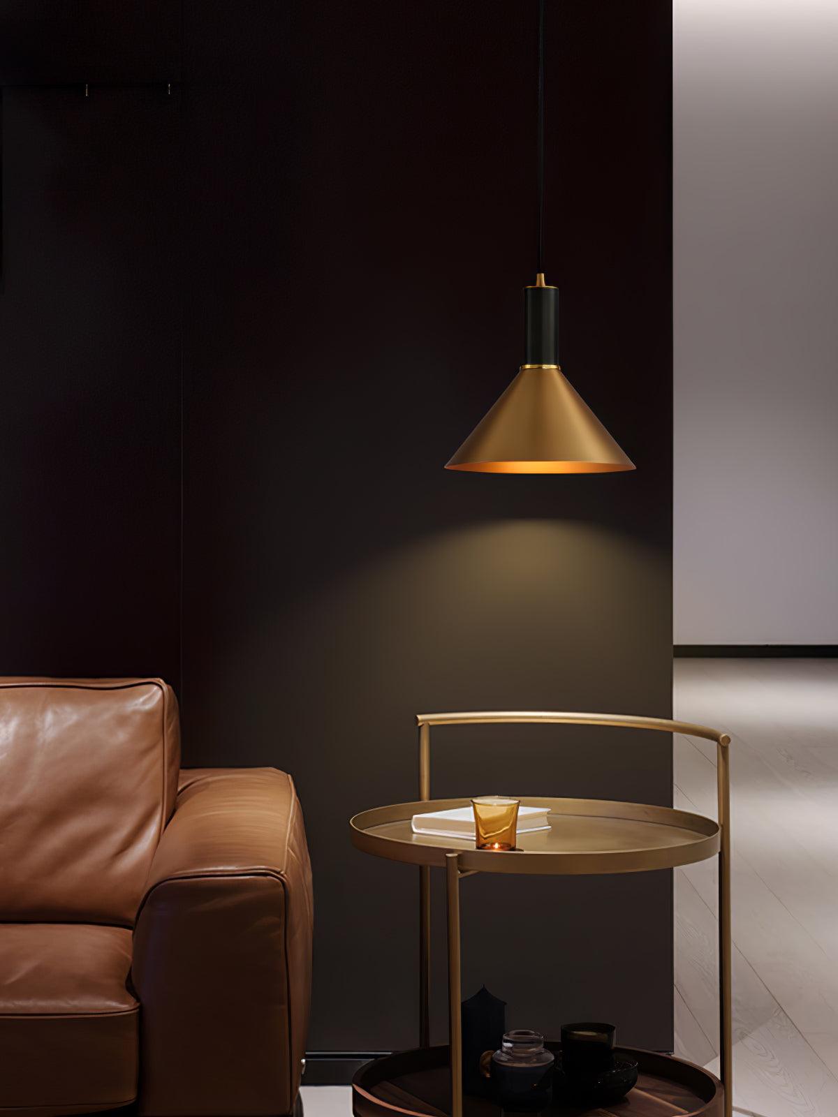 Orion Brass Cone Pendant Lamp-Neutral Decor