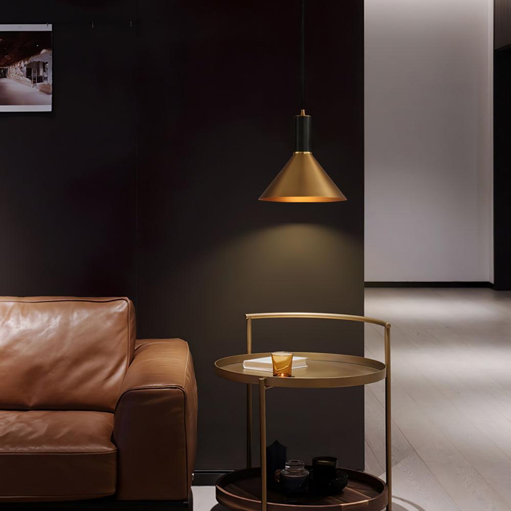 Orion Brass Cone Pendant Lamp-Neutral Decor