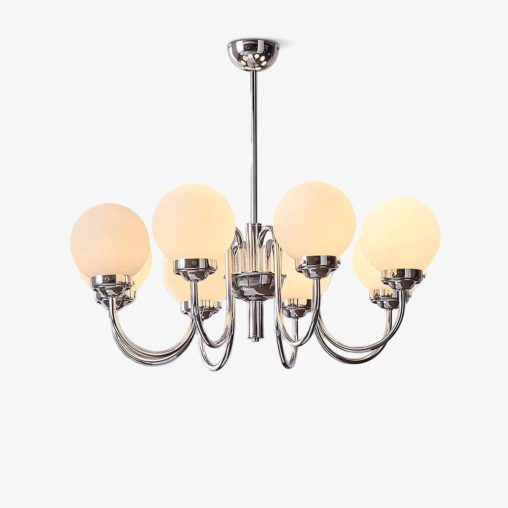 Dostor Chandelier Globe Chrome Curved Arm-Neutral Decor