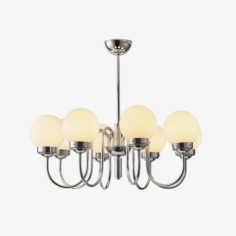 Dostor Chandelier Globe Chrome Curved Arm-Neutral Decor