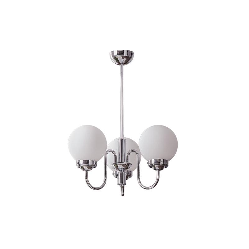 Dostor Chandelier Globe Chrome Curved Arm-Neutral Decor