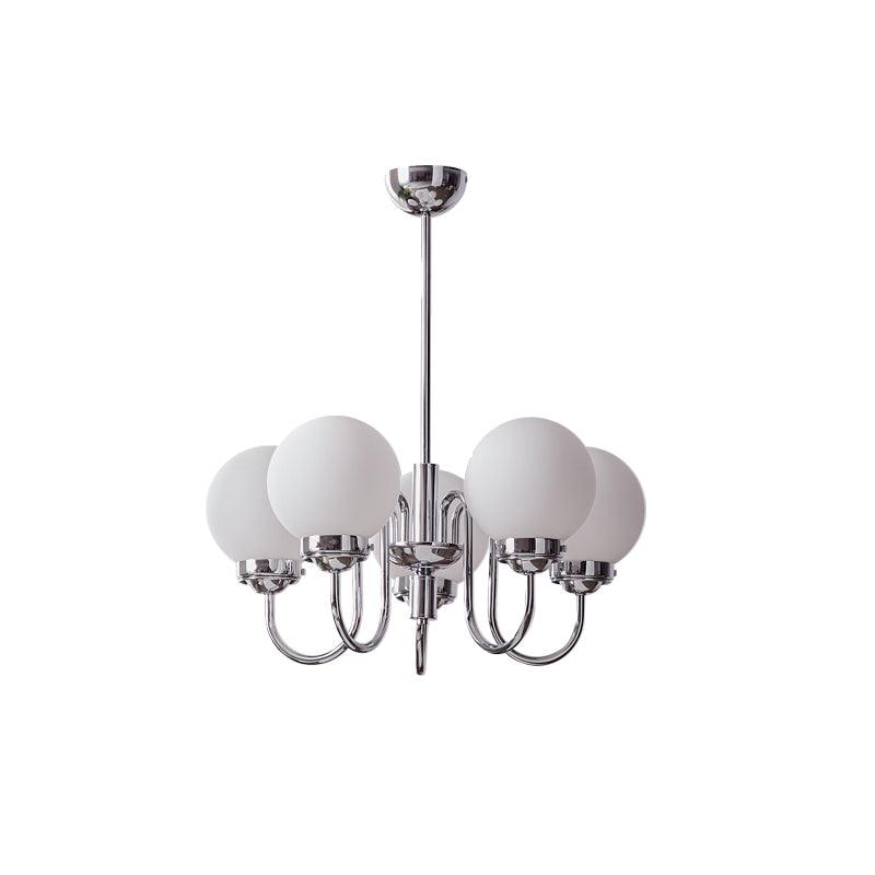 Dostor Chandelier Globe Chrome Curved Arm-Neutral Decor