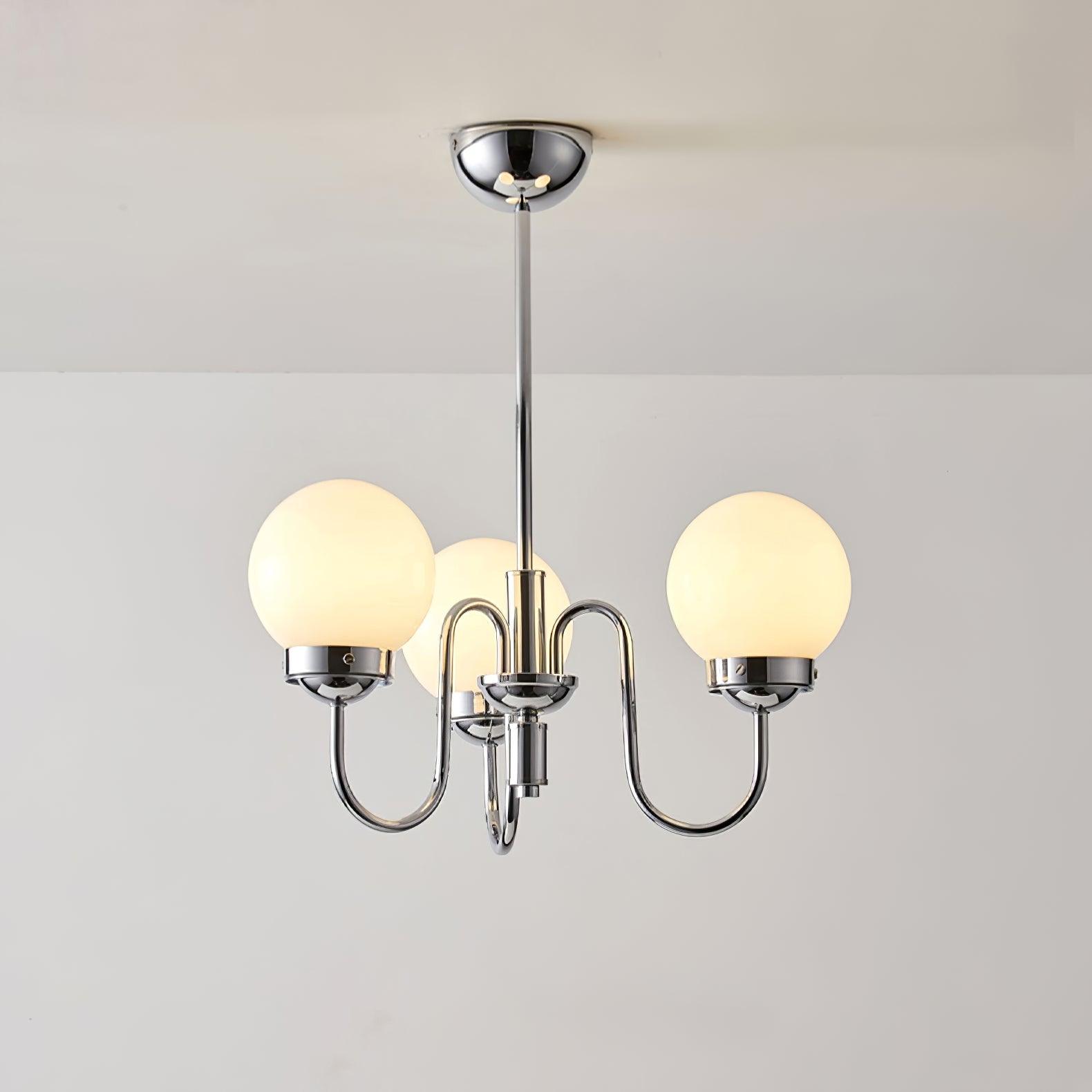 Dostor Chandelier Globe Chrome Curved Arm-Neutral Decor