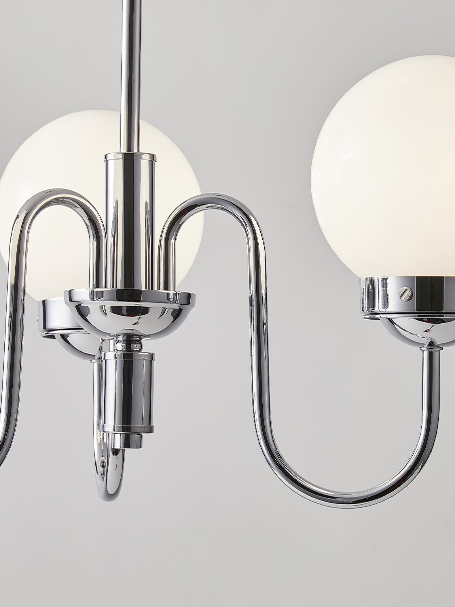 Dostor Chandelier Globe Chrome Curved Arm-Neutral Decor
