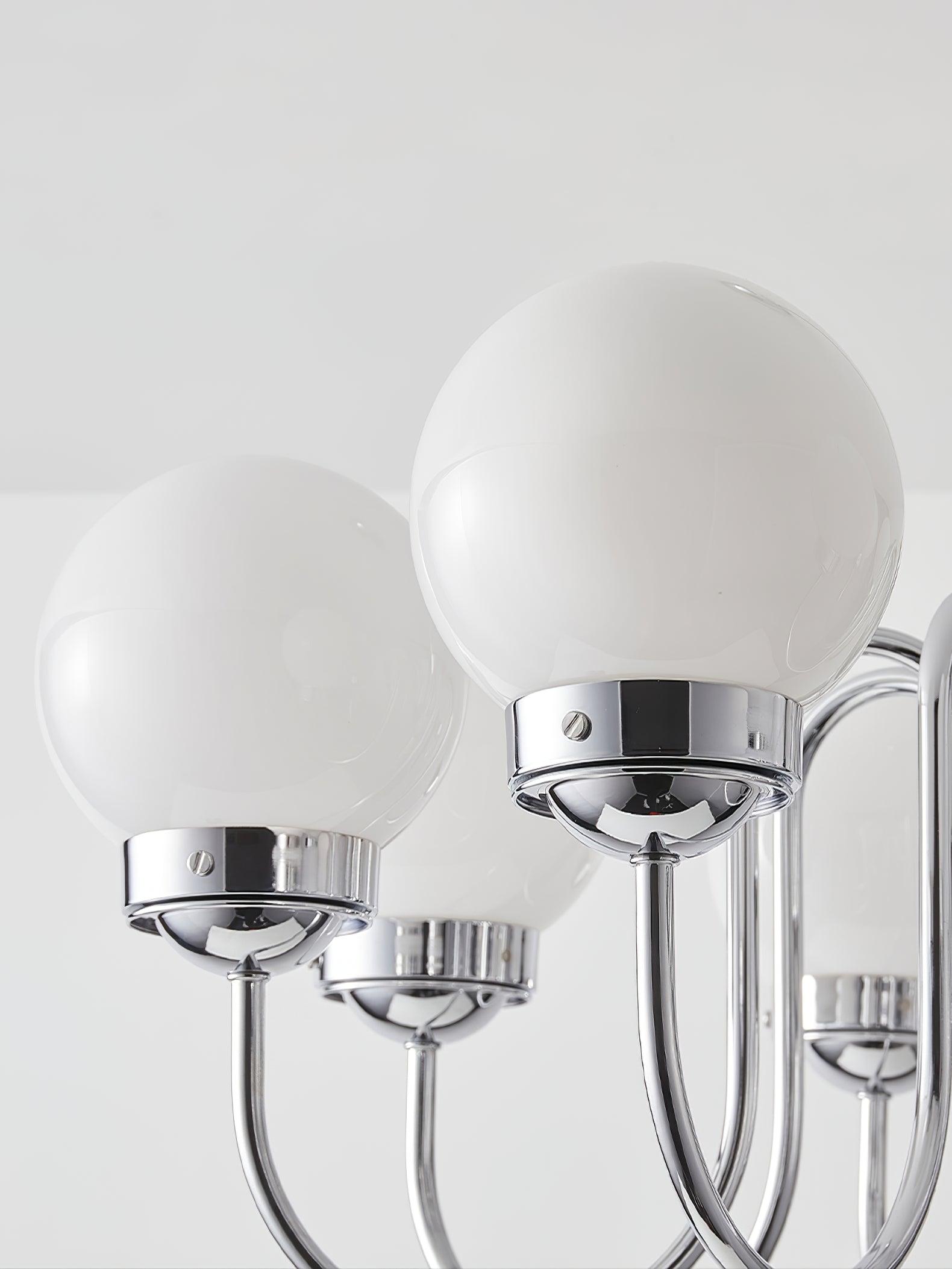 Dostor Chandelier Globe Chrome Curved Arm-Neutral Decor