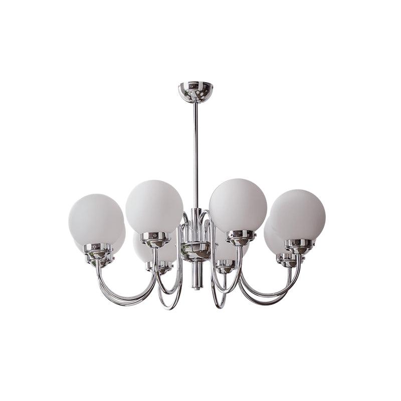 Dostor Chandelier Globe Chrome Curved Arm-Neutral Decor