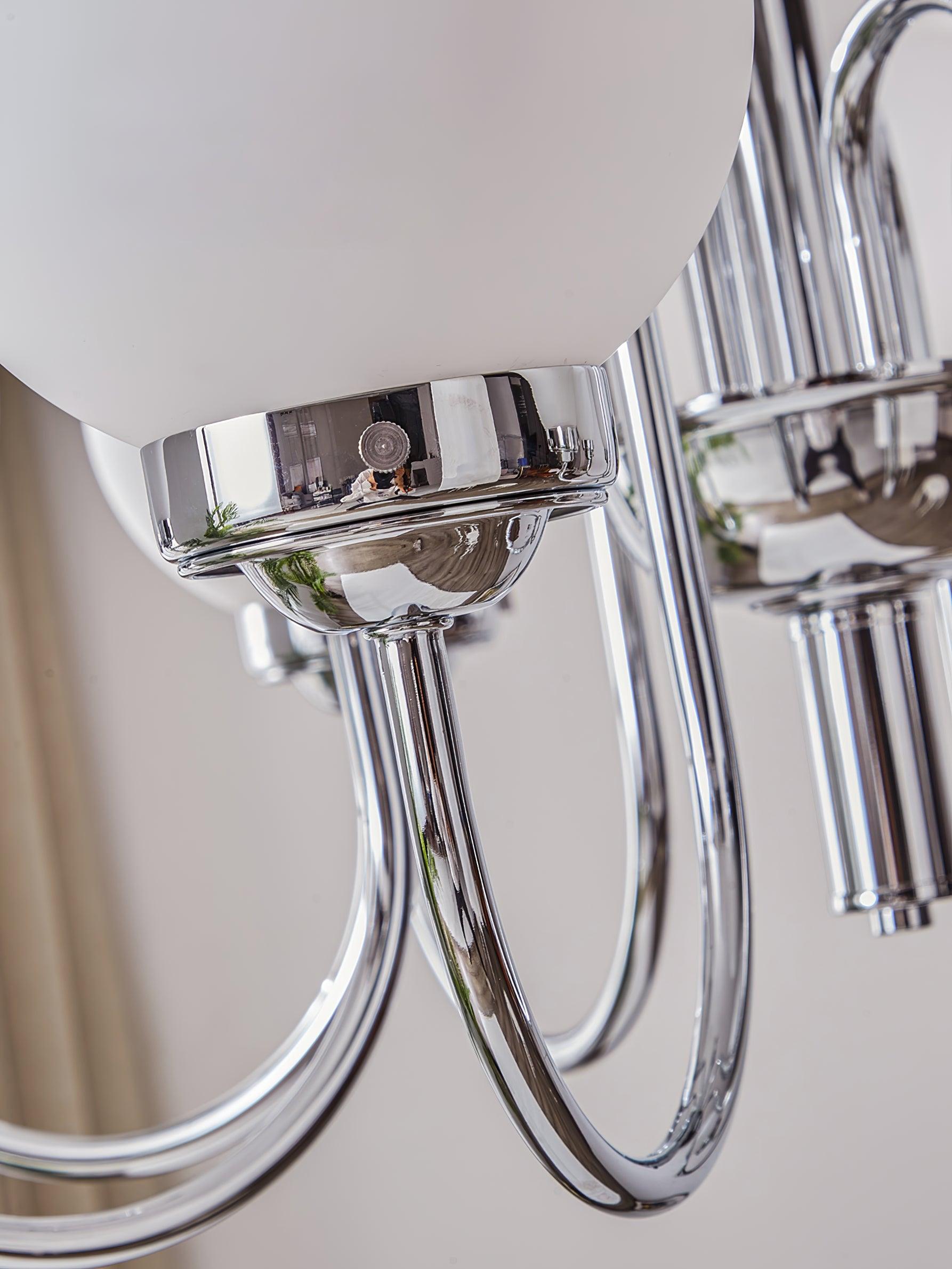 Dostor Chandelier Globe Chrome Curved Arm-Neutral Decor