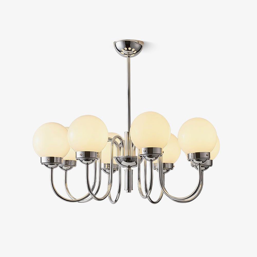 Dostor Chandelier Globe Chrome Curved Arm-Neutral Decor