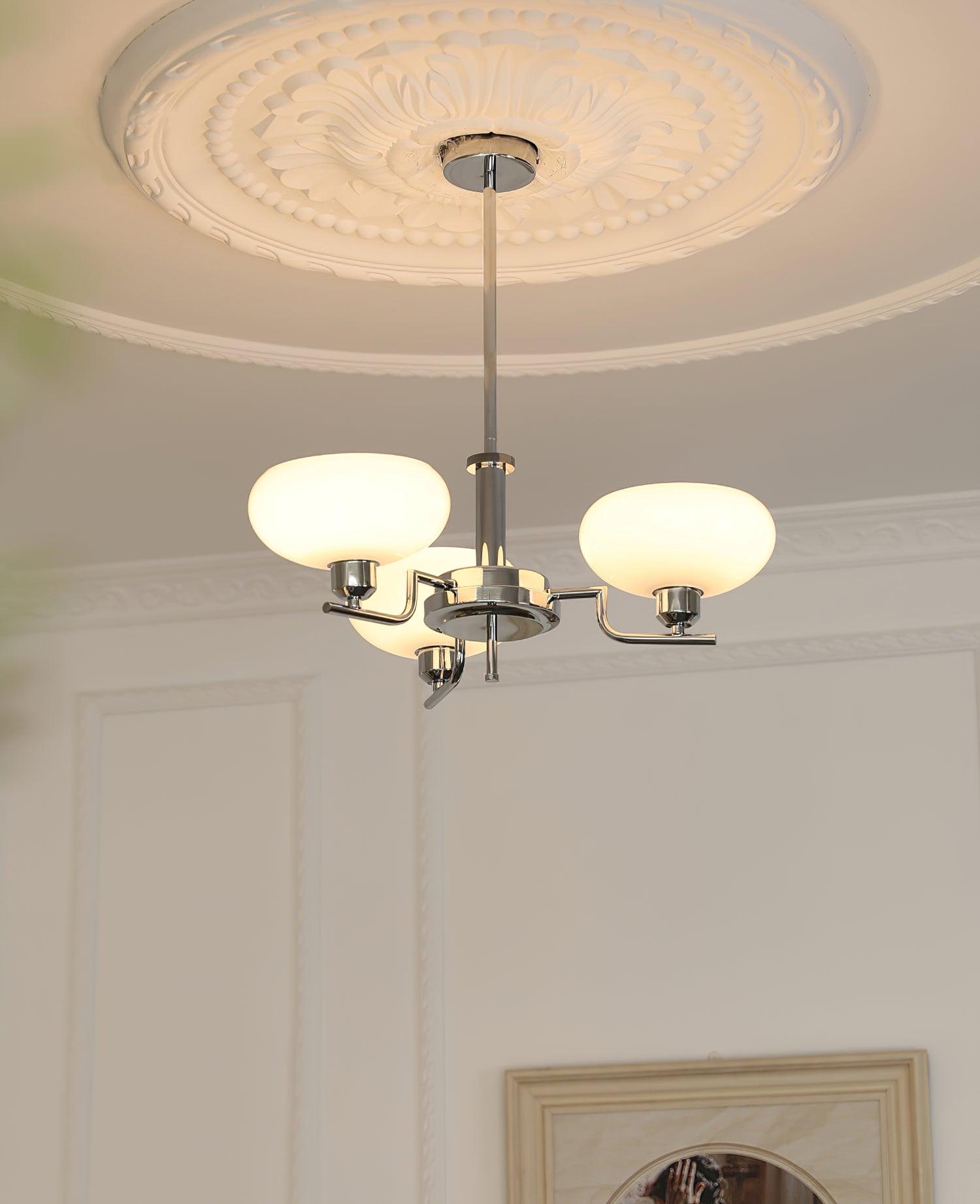 Amino Pendant Lamp Glass Globe Brass Frame-Neutral Decor