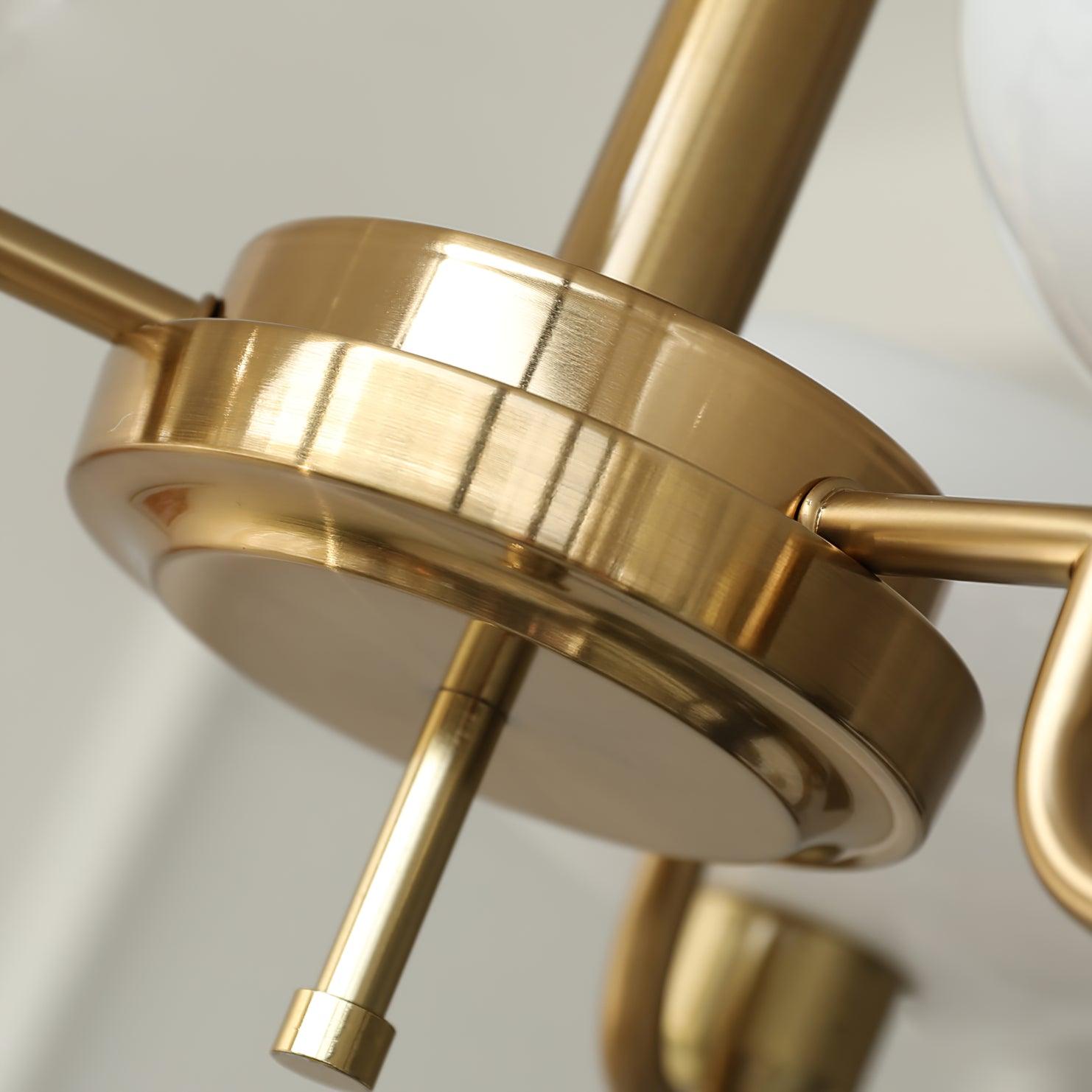 Amino Pendant Lamp Glass Globe Brass Frame-Neutral Decor